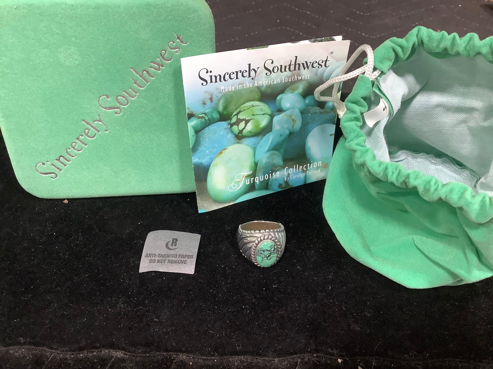 Sincerely Southwest sterling turquoise cabochon ring *new in package*(9): Sincerely Southwest sterling turquoise cabochon ring *new in package*(9)