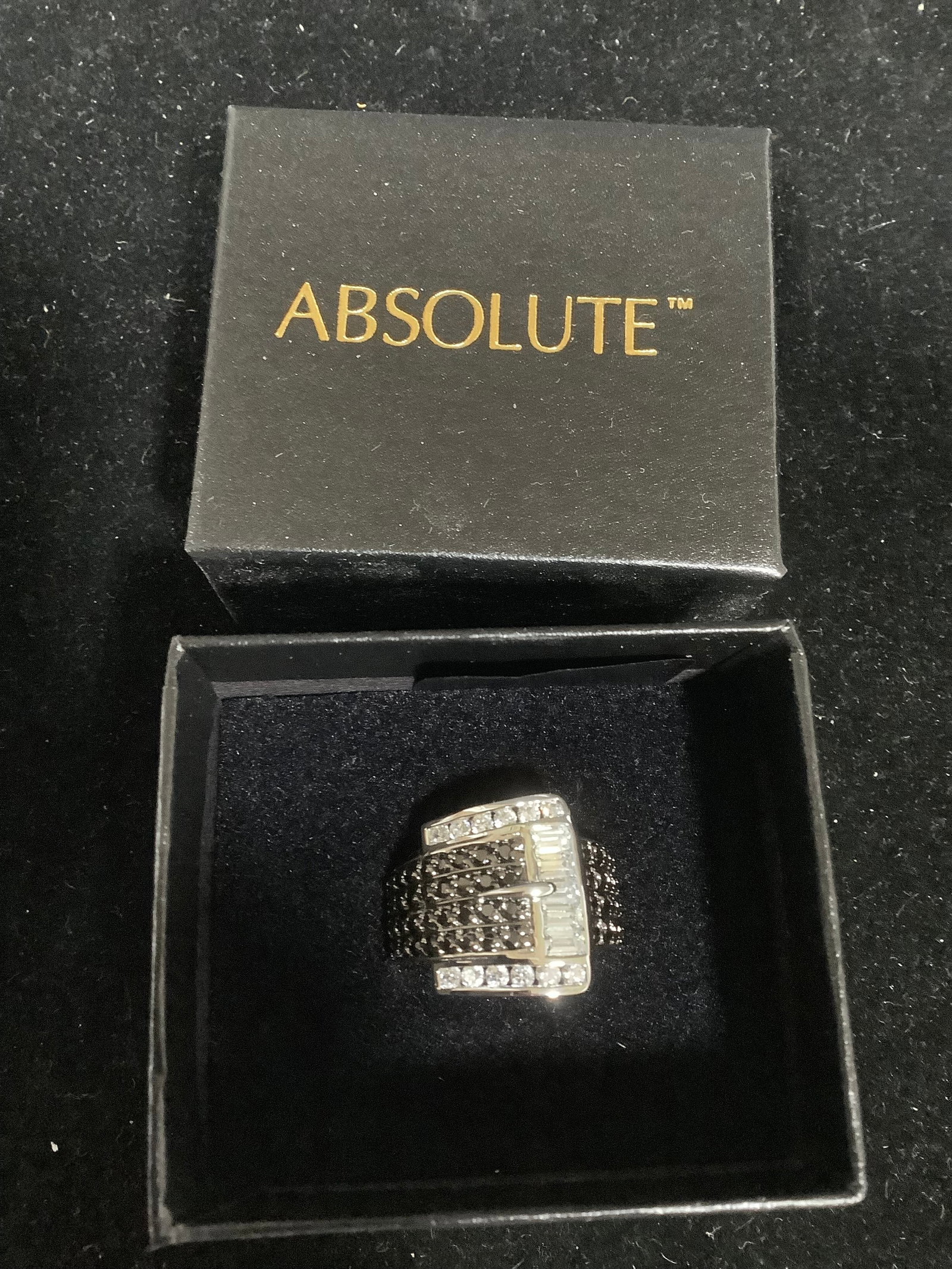 Absolute bagette and round buckle black ring *new in package*(9): Absolute bagette and round buckle black ring *new in package*(9)