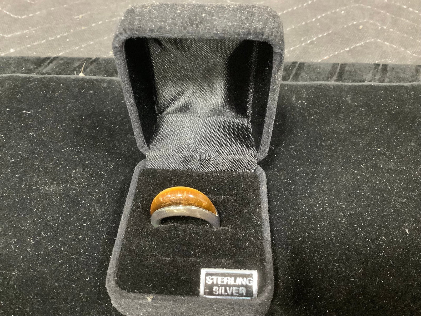 Sterling tigers eye carved dome band ring *new in package*(8): Sterling tigers eye carved dome band ring *new in package*(8)