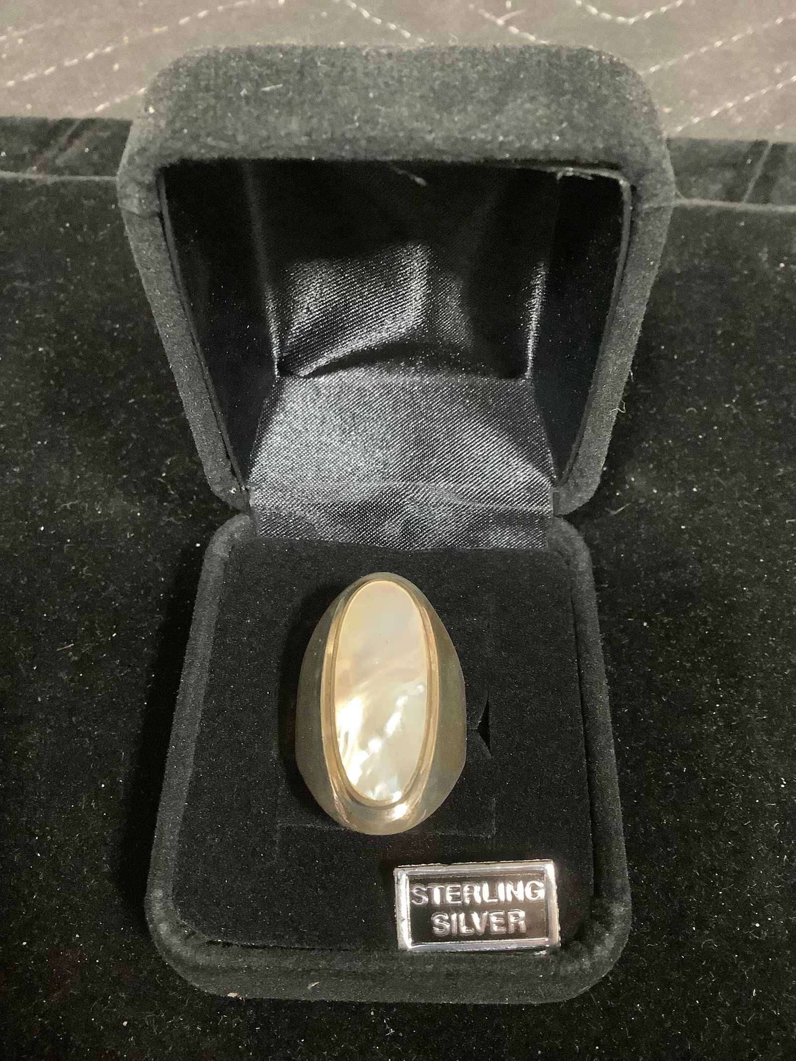 Sterling elongated mother of pearl ring *new in package*(8): Sterling elongated mother of pearl ring *new in package*(8)