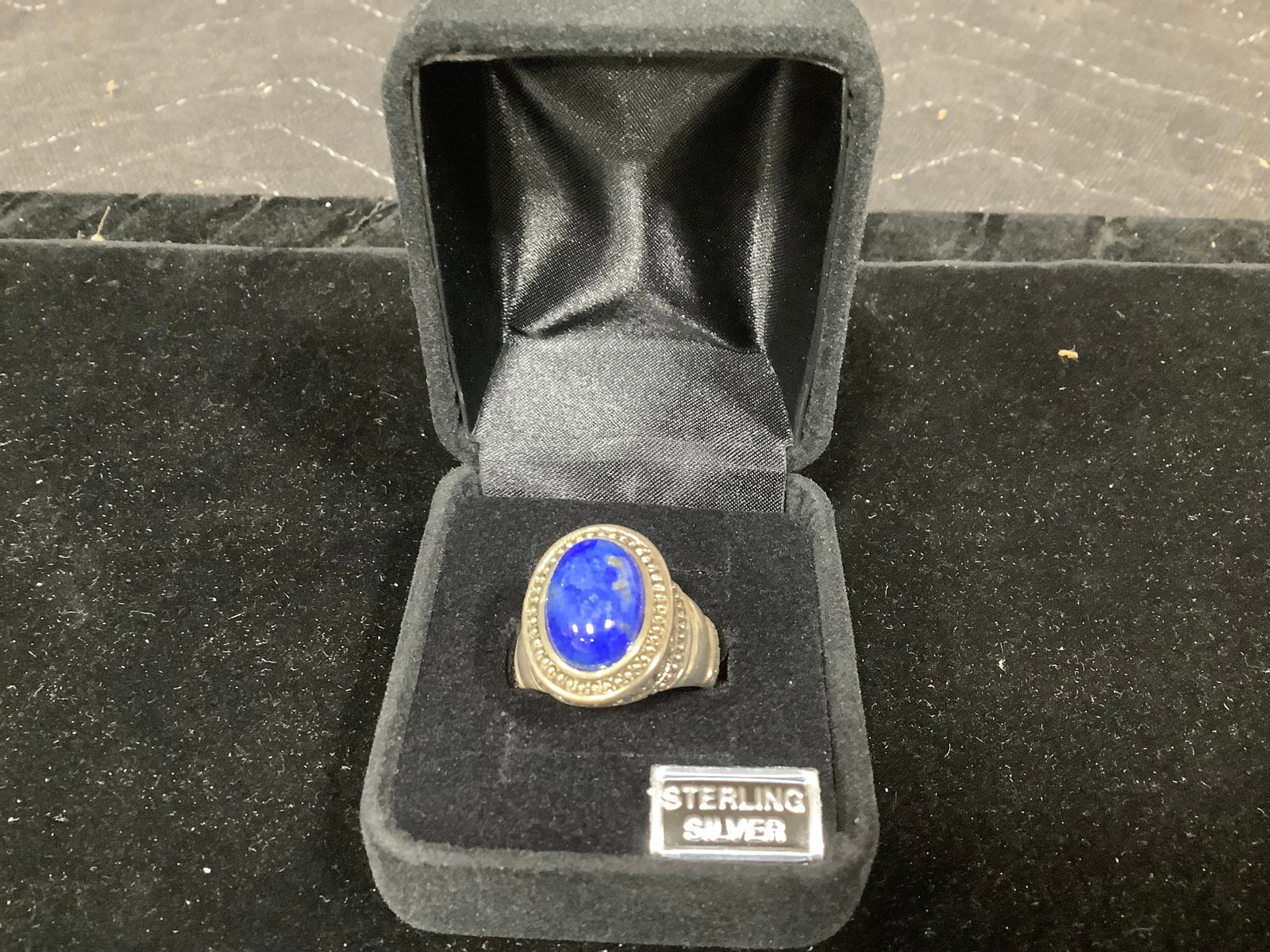 Sterling oval lapis bezel set ring *new in package*(8) (1 of 1)