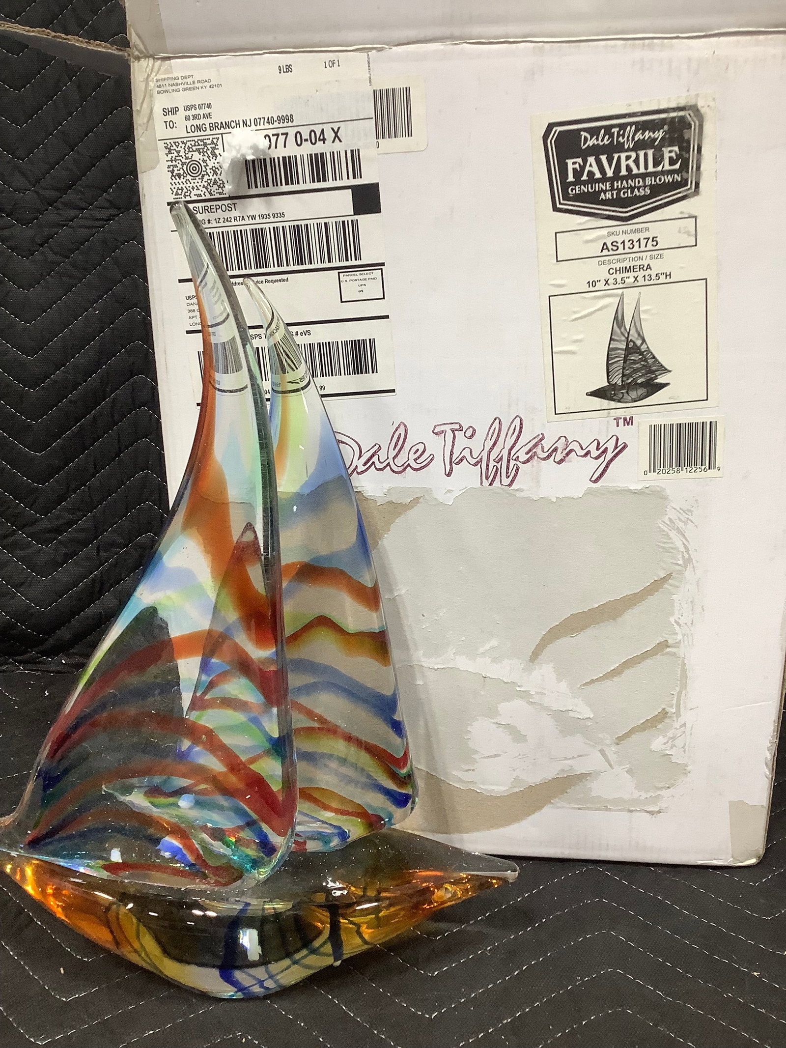 Dale Tiffany art glass hand blown Chimera(13.5in tall) (1 of 1)