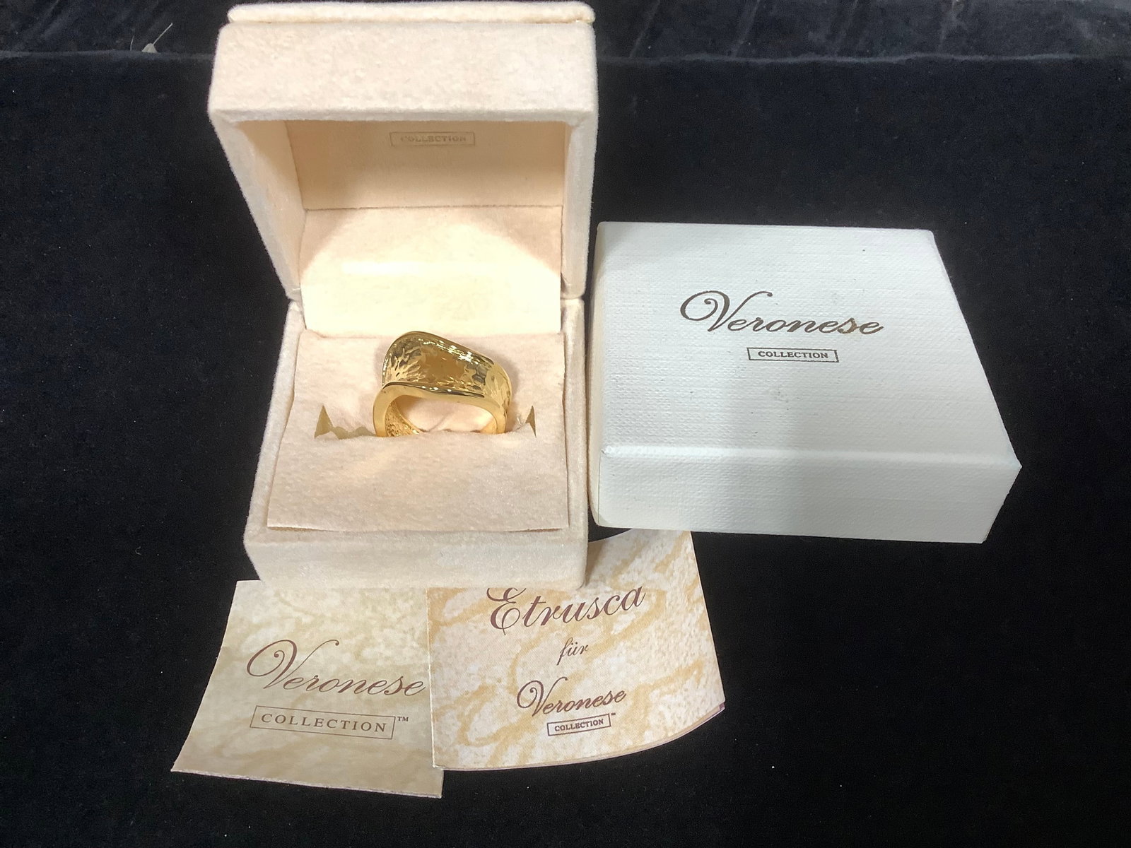 Veronese 18k bonded sterling etrusca wave design ring*new in package*(8): Veronese 18k bonded sterling etrusca wave design ring*new in package*(8)