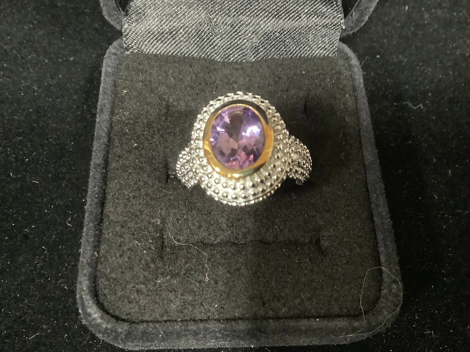 Andrew Meyer sterling & 18k gemstone ring*new in package*(8) (1 of 1)