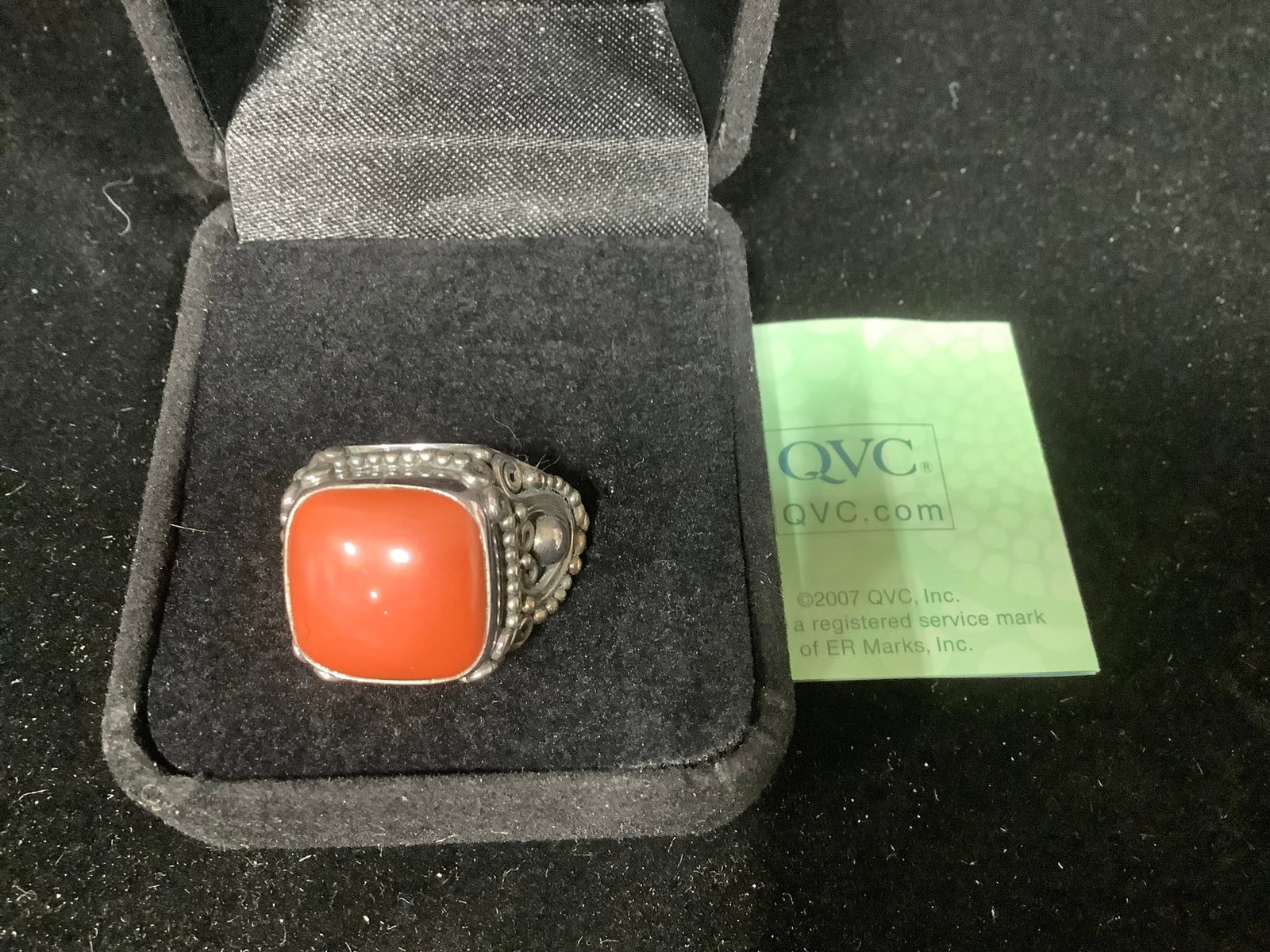 Artisan crafted sterling cushion red jasper gemstone ring(9) (1 of 1)