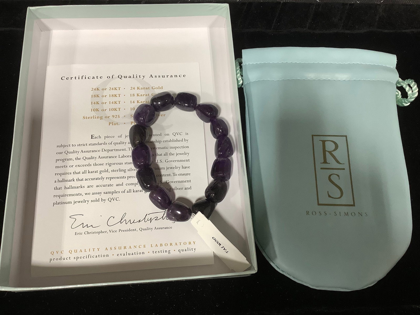 Ross-Simons gemstone stretch bracelet amethyst*new in package* (1 of 1)