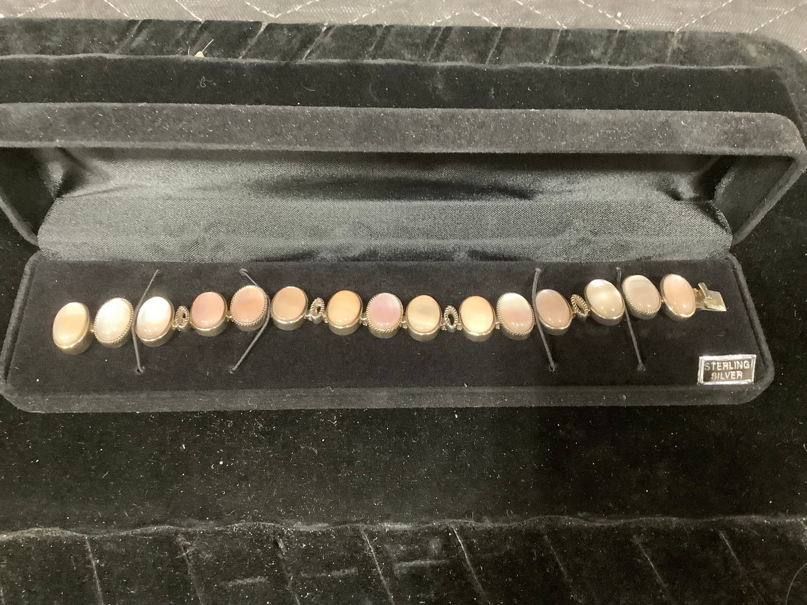 Sterling 7-1/4'' mother of Pearl doublet line bracelet *new in package*: Sterling 7-1/4'' mother of Pearl doublet line bracelet *new in package*