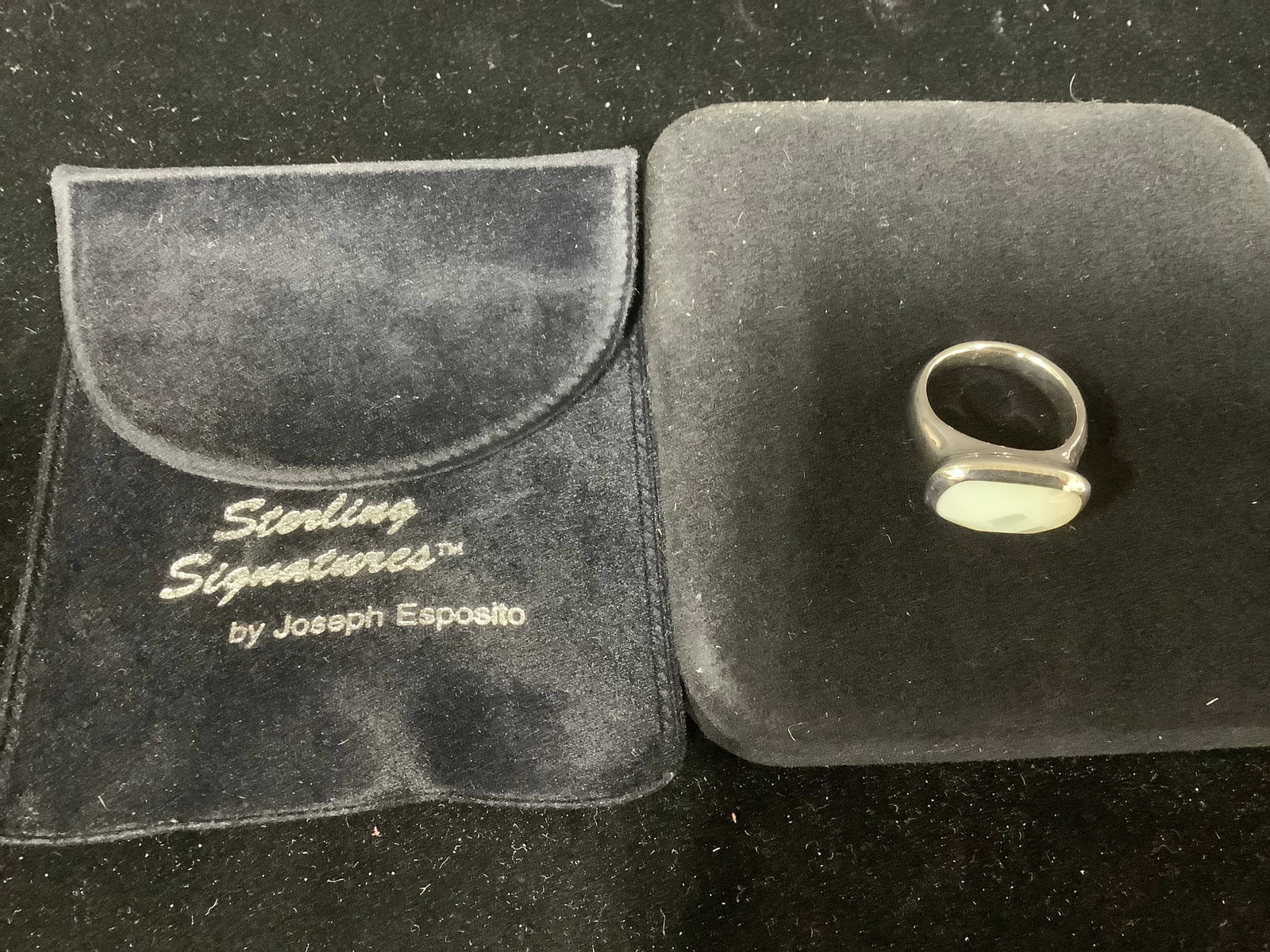 Joseph Esposito sterling faceted opaque gemstone ring*new in package*(9): Joseph Esposito sterling faceted opaque gemstone ring*new in package*(9)