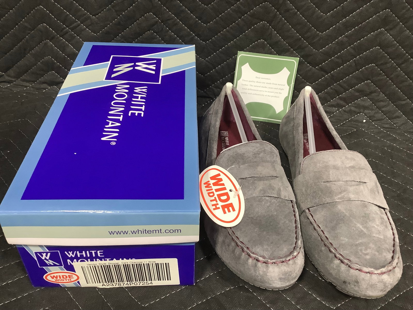 White Mountain skipper nubuck penny moccasins with stitch detail *new in package*(dark charcoal 11 (1 of 1)