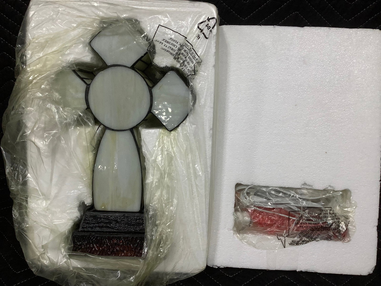 Stained glass cross lamp(12.5in tall) (1 of 1)