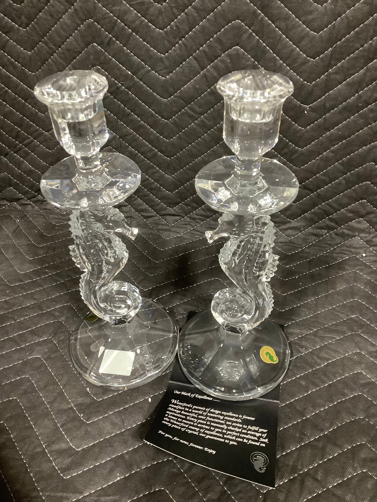 Waterford seahorse crystal candlesticks(12in tall) (1 of 1)