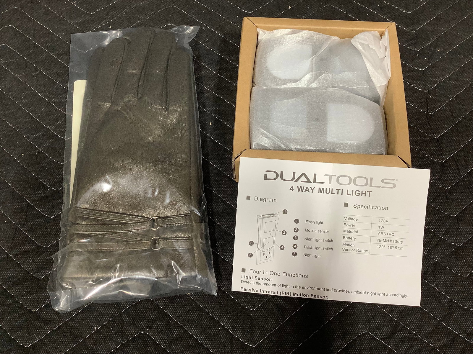 Excelled womens lamb leather gloves(large) and multi lights*new in package* (1 of 1)