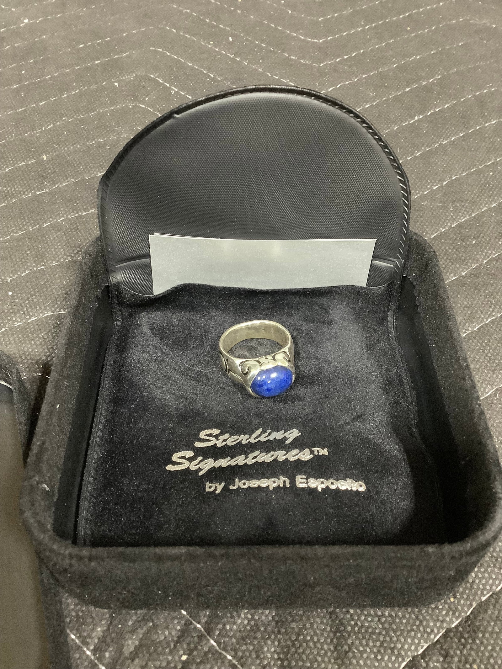Joseph Esposito sterling denim lapis scroll ring(8) (1 of 1)