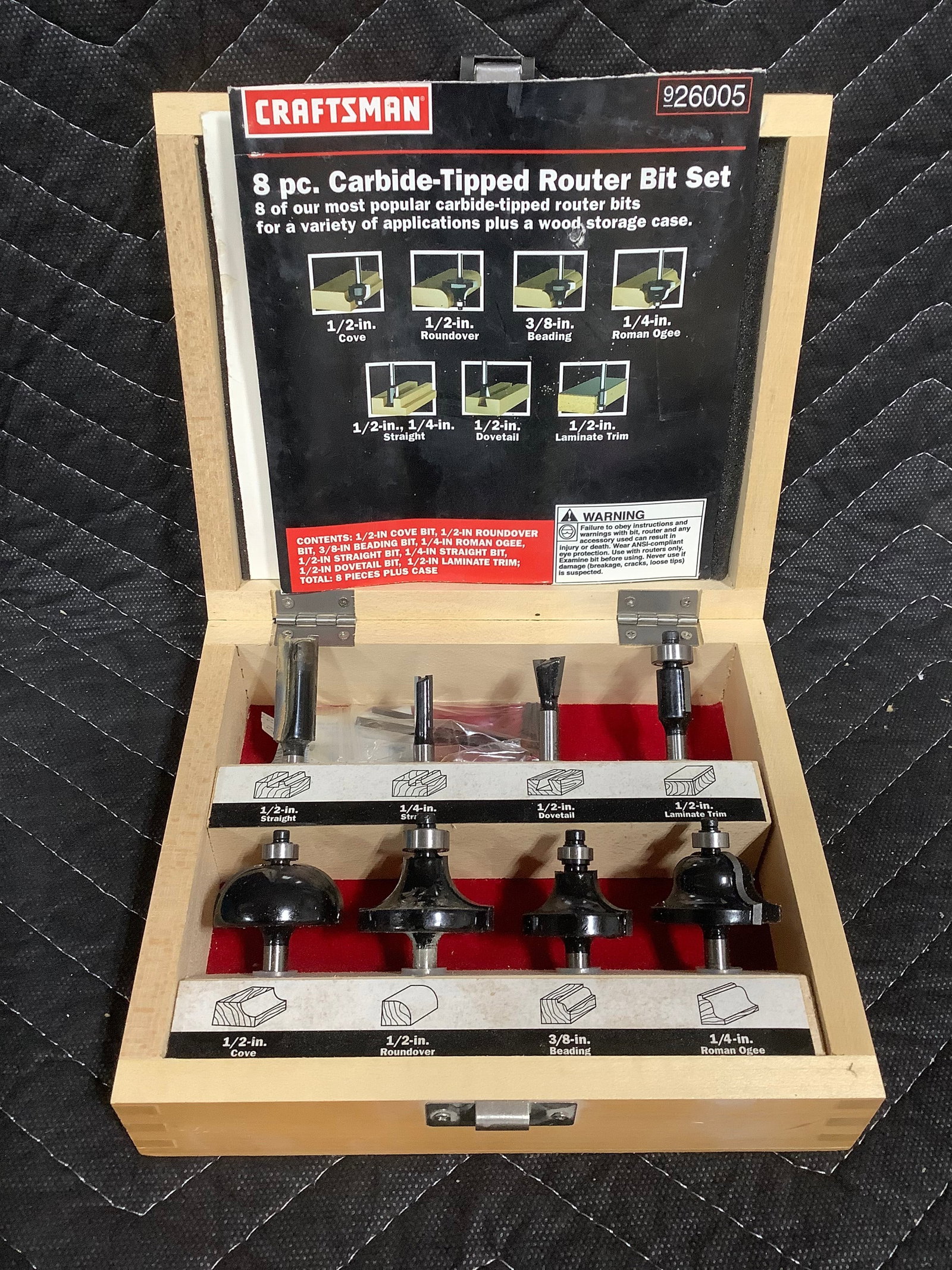 Craftsman 8pc router bit set(26005) (1 of 1)
