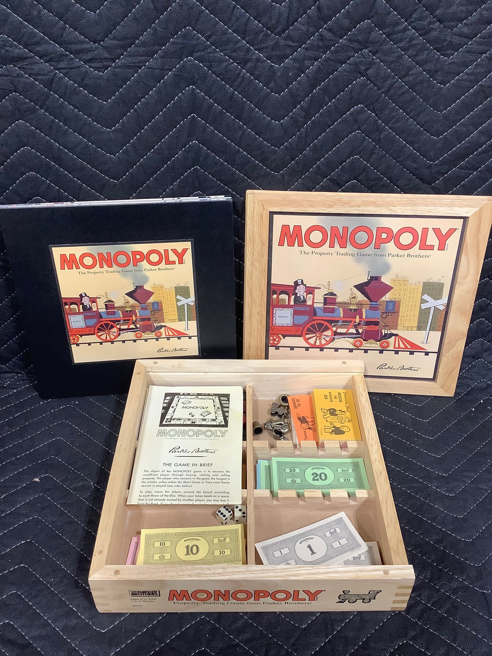 Monopoly board game wooden box: Monopoly board game wooden box