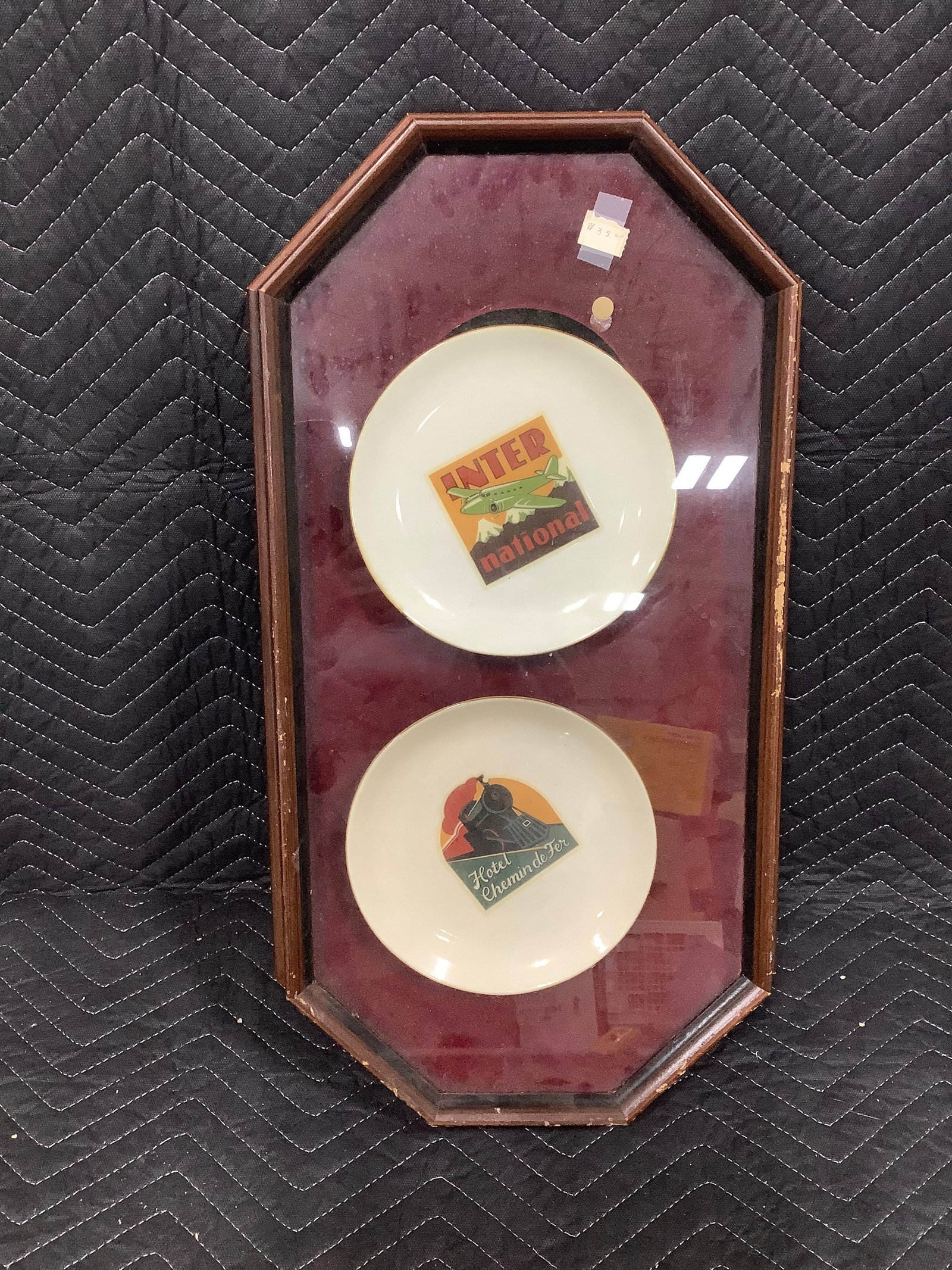Framed ceramic wall plate decor (1 of 1)
