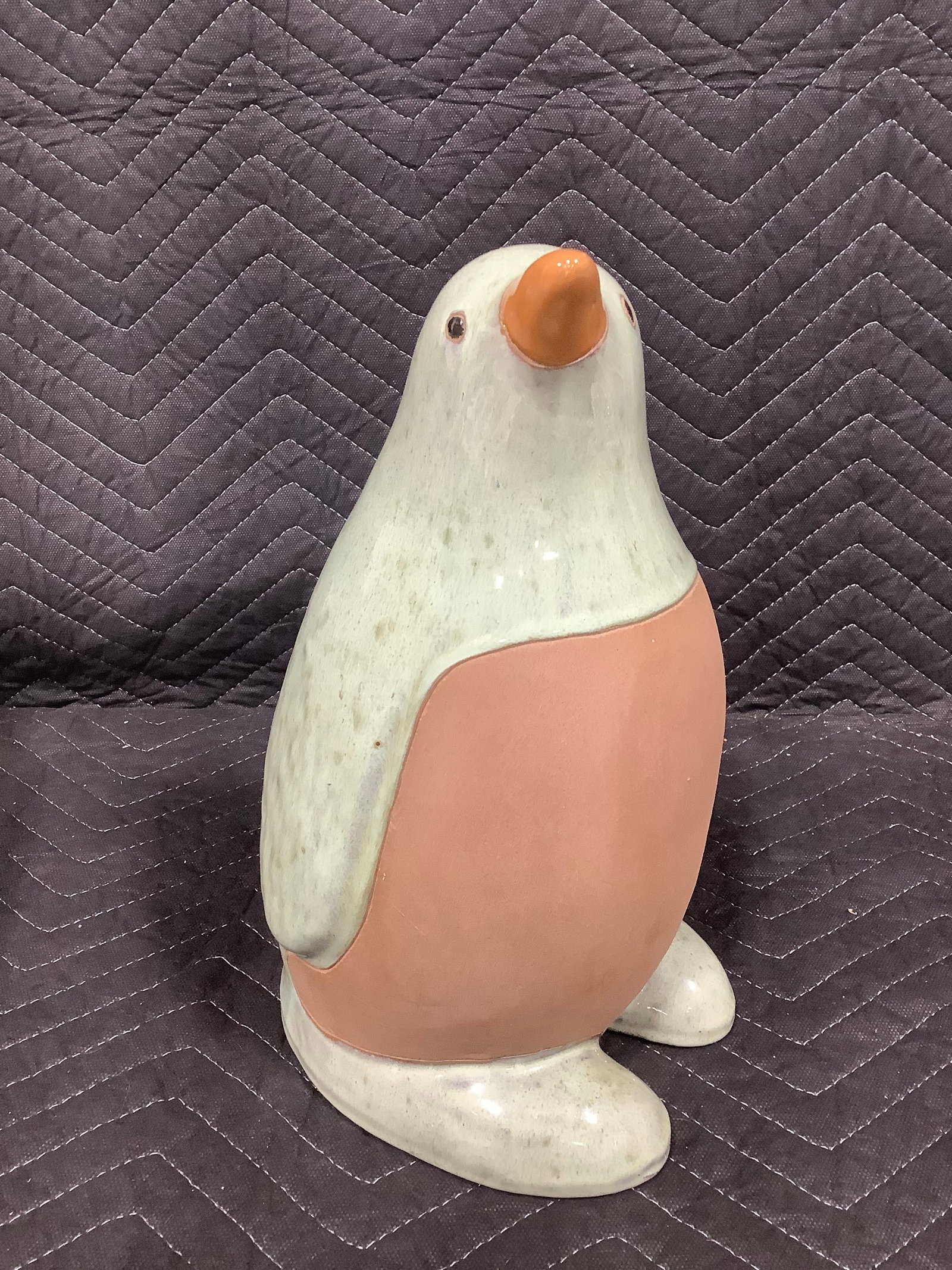 Green and brown cermic penguin(12.5in tall) (1 of 1)