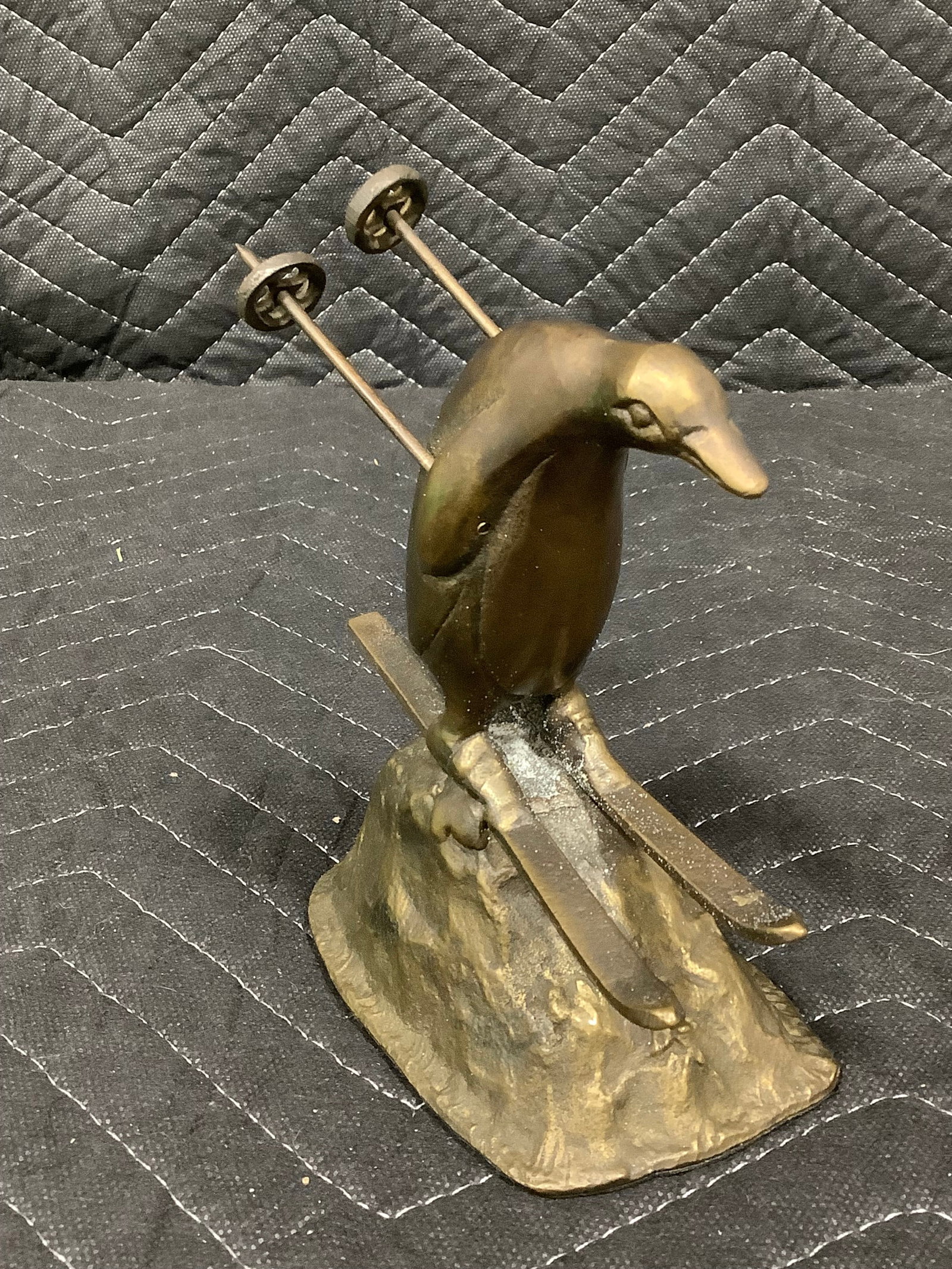 Bronze skiing peguin by San Pacific(6in tall) (1 of 1)