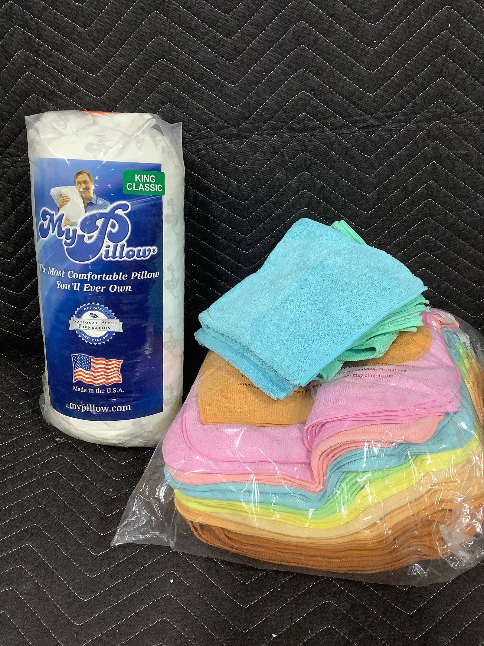 MyPillow and microfiber cleaning cloths*new in package*: MyPillow and microfiber cleaning cloths*new in package*