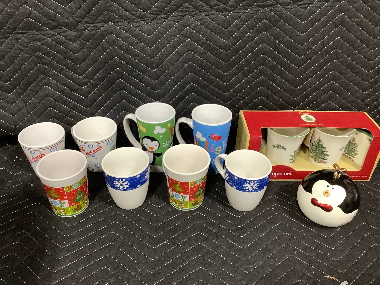 Spode holiday muds/coaster set and other Christmas mugs (1 of 1)