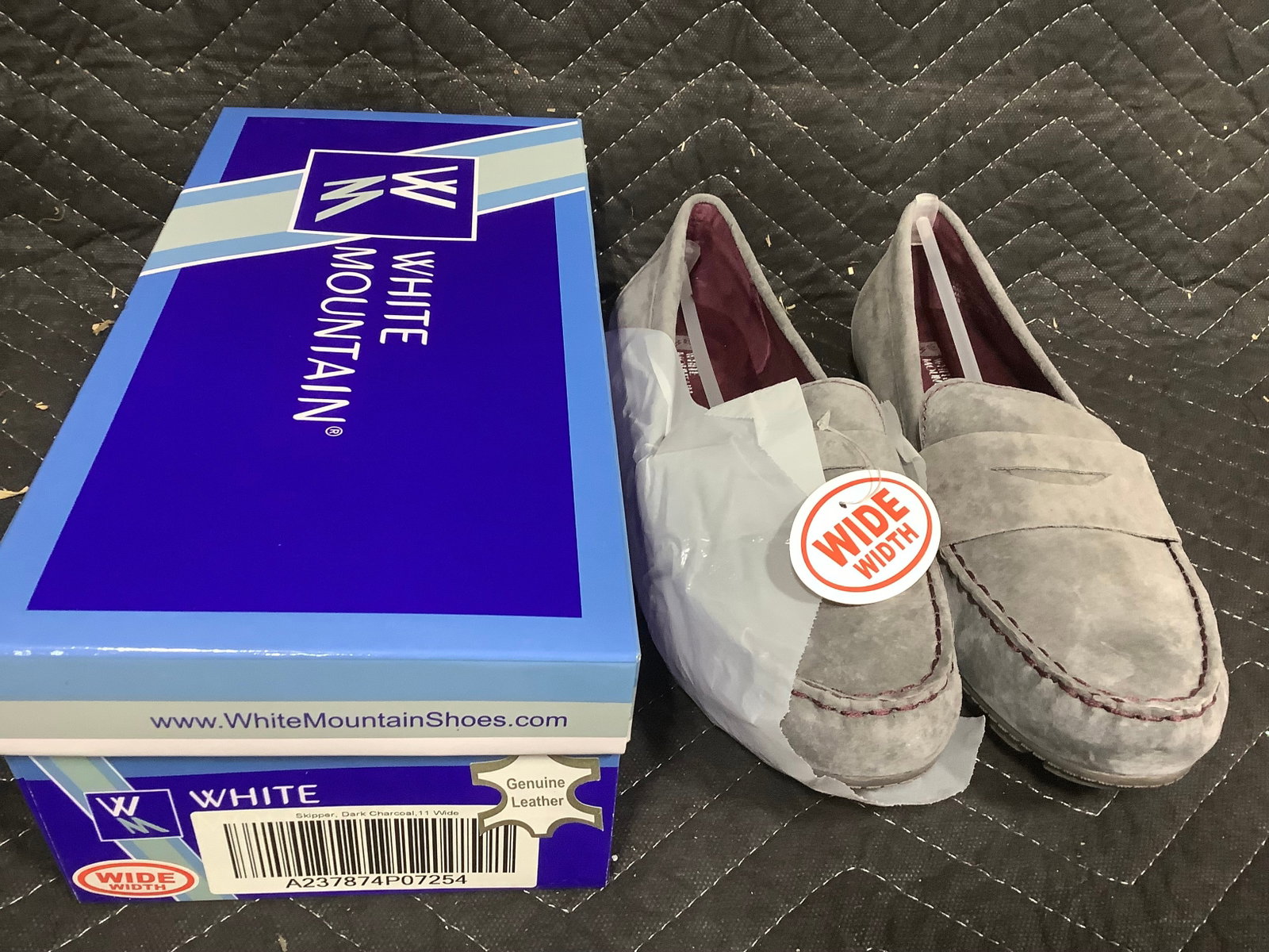 White Mountain Nubuck Penny Moccasins - Dark Charcoal (11W) (1 of 1)
