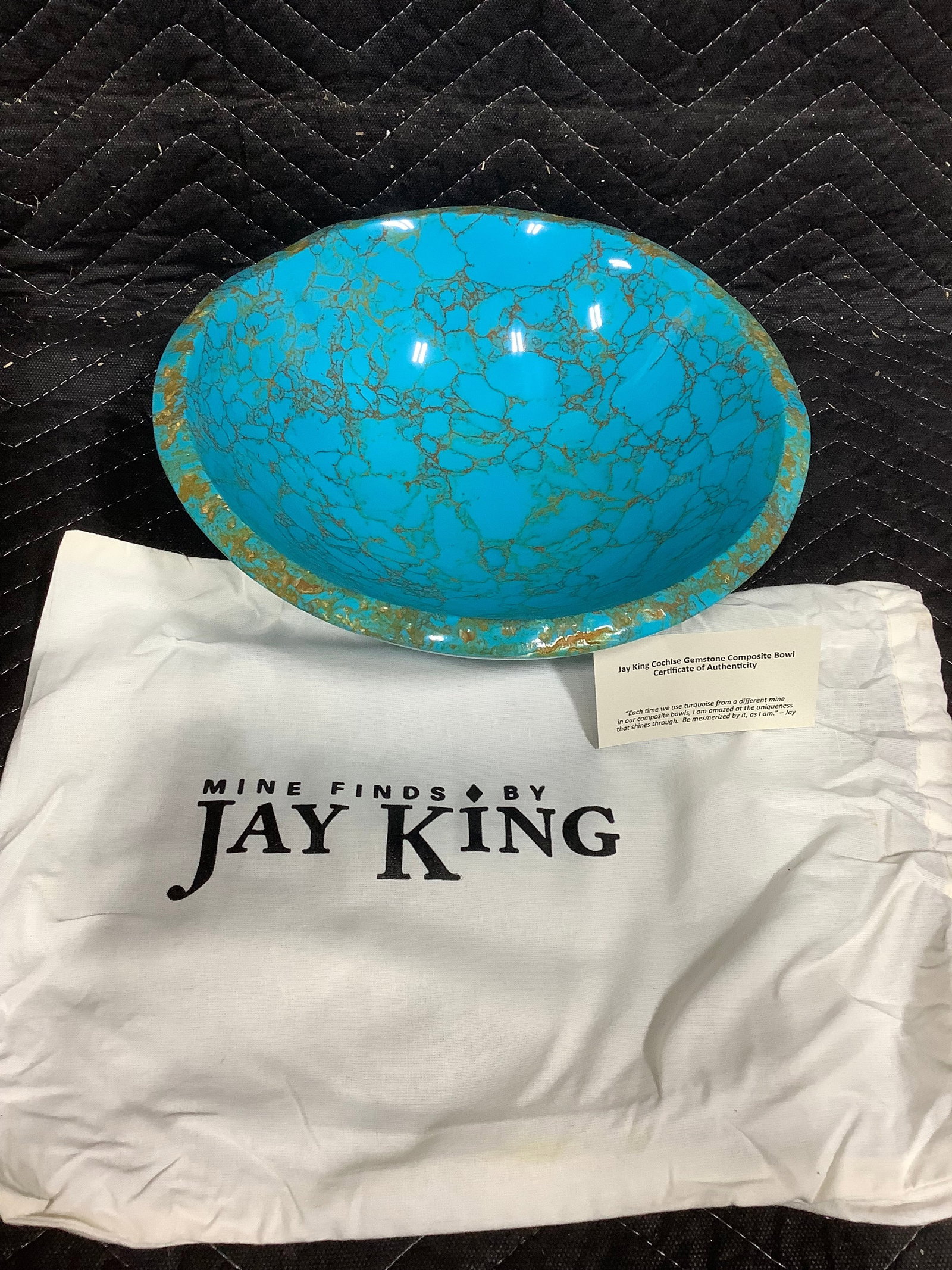 Jay King Cochise Composite Bowl with COA (10.5inx3.5in): Jay King Cochise Composite Bowl with COA (10.5inx3.5in)