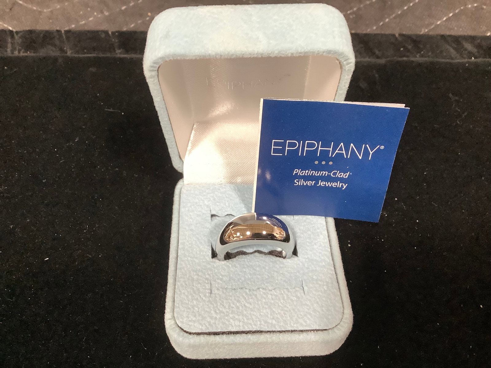 Epiphany Platinum Clad High Polished Domed Ring (Size: 8): Epiphany Platinum Clad High Polished Domed Ring (Size: 8)
