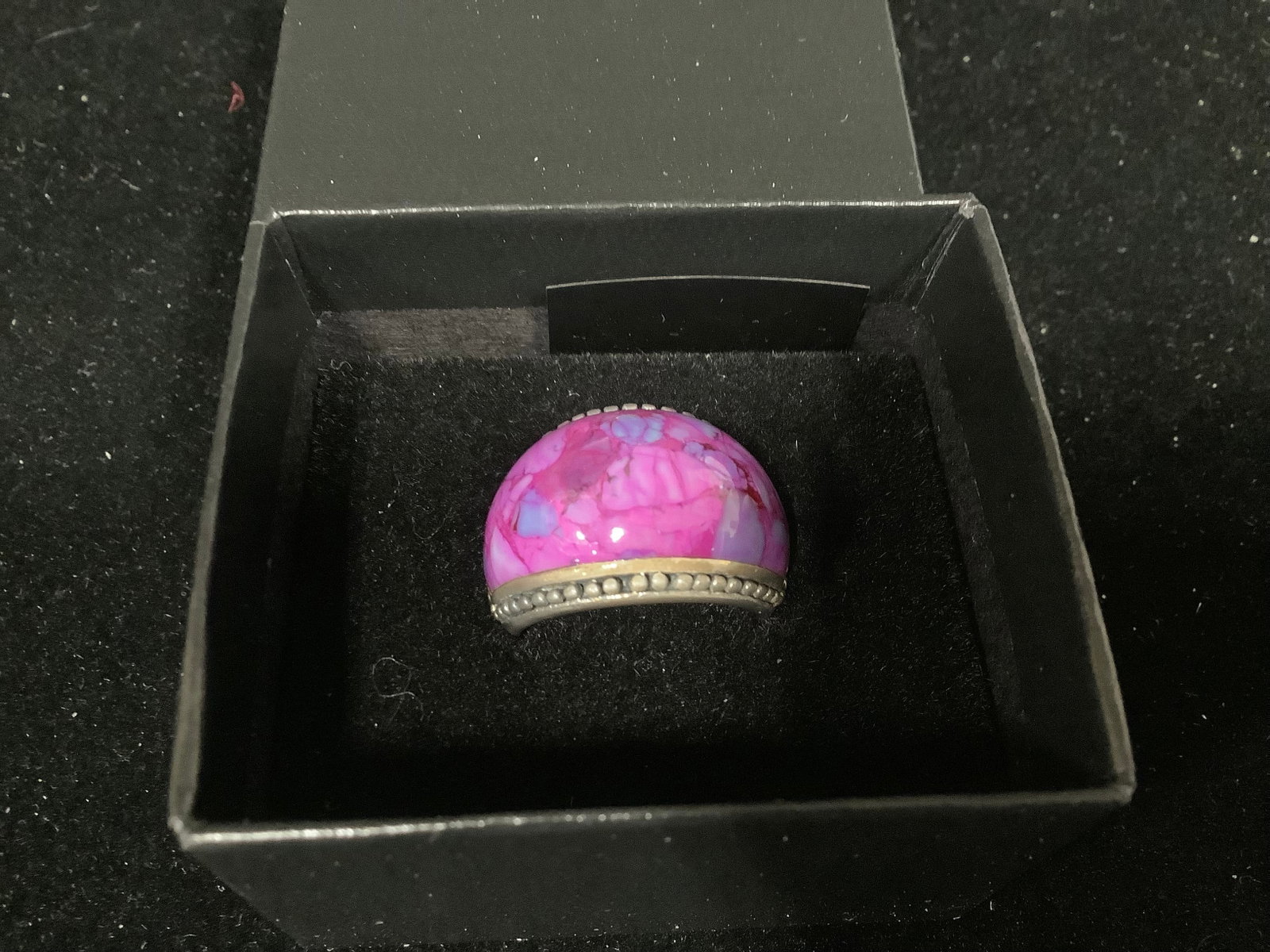 SS Wide Ring w/ Gemstone (Size: 9): SS Wide Ring w/ Gemstone (Size: 9)
