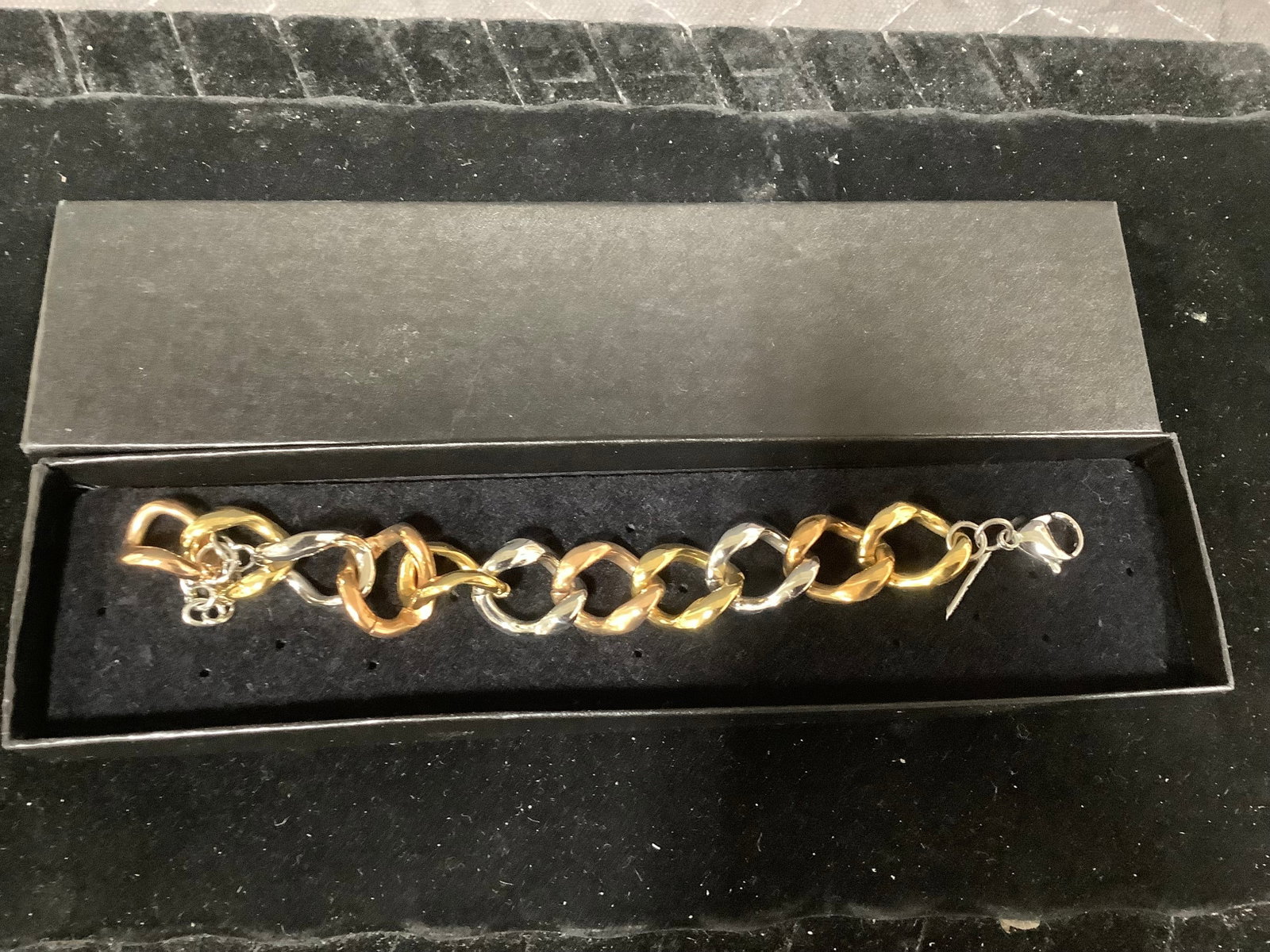 Steel Tri-Color Link Bracelet: Steel Tri-Color Link Bracelet