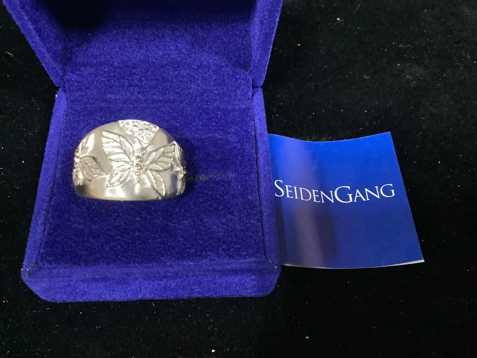 Seiden Gang Sterling Diamonqiue Butterfly Ring (Size: 9) (1 of 1)