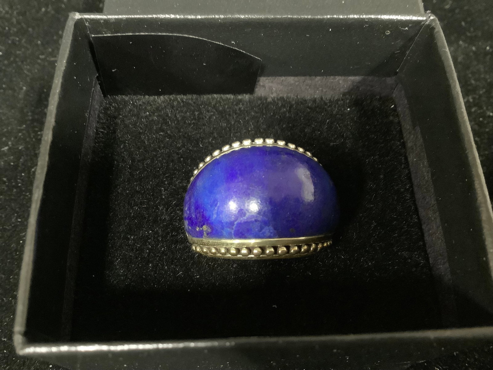 Silver Gemstone Ring - Lapis (Size: 8) (1 of 1)