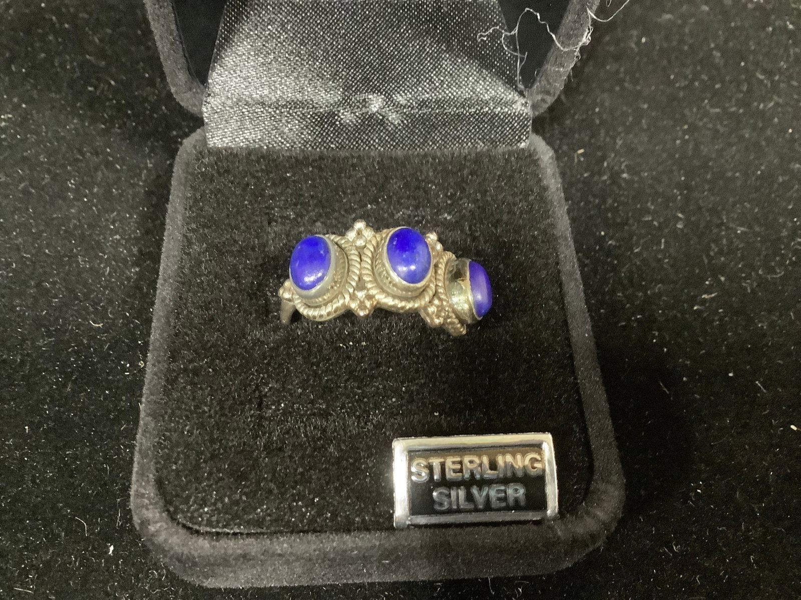 Artisan Crafted Sterling Triple Gemstone Ring (1 of 1)