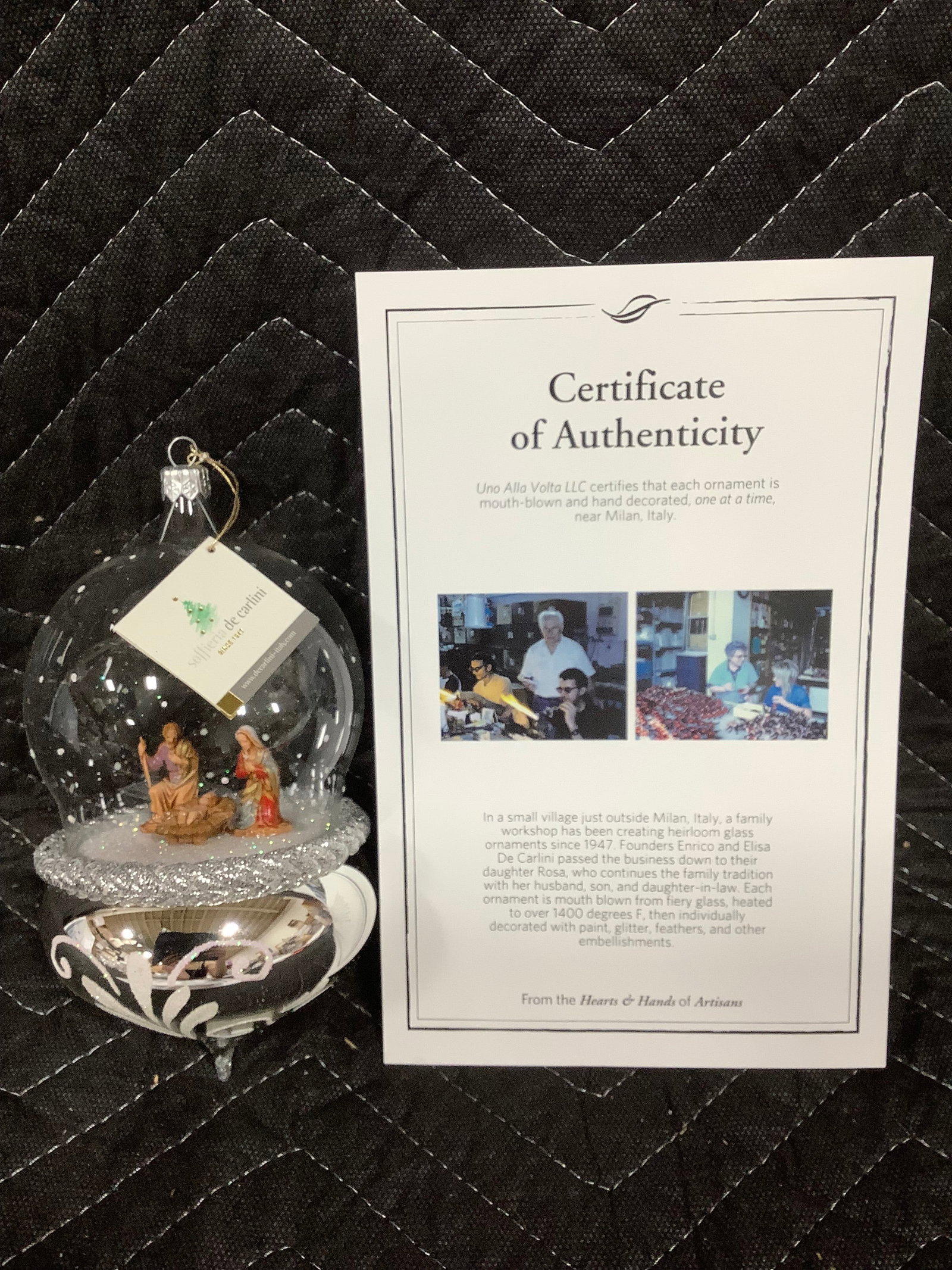 Uno Alla Volta Ornament with COA: Uno Alla Volta Ornament with COA