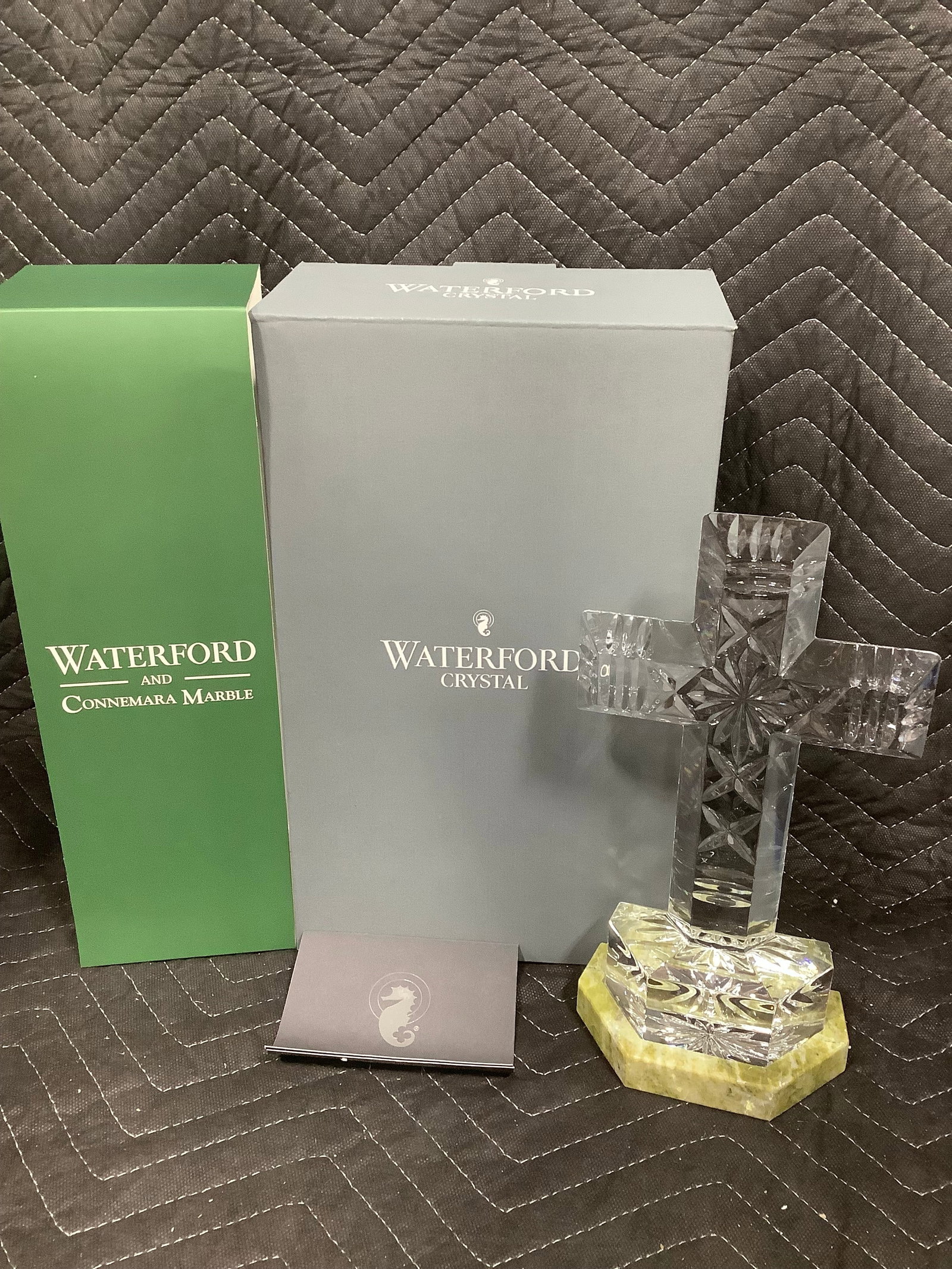 Waterford Crystal and Connemara Marble Ventry Cross: Waterford Crystal and Connemara Marble Ventry Cross