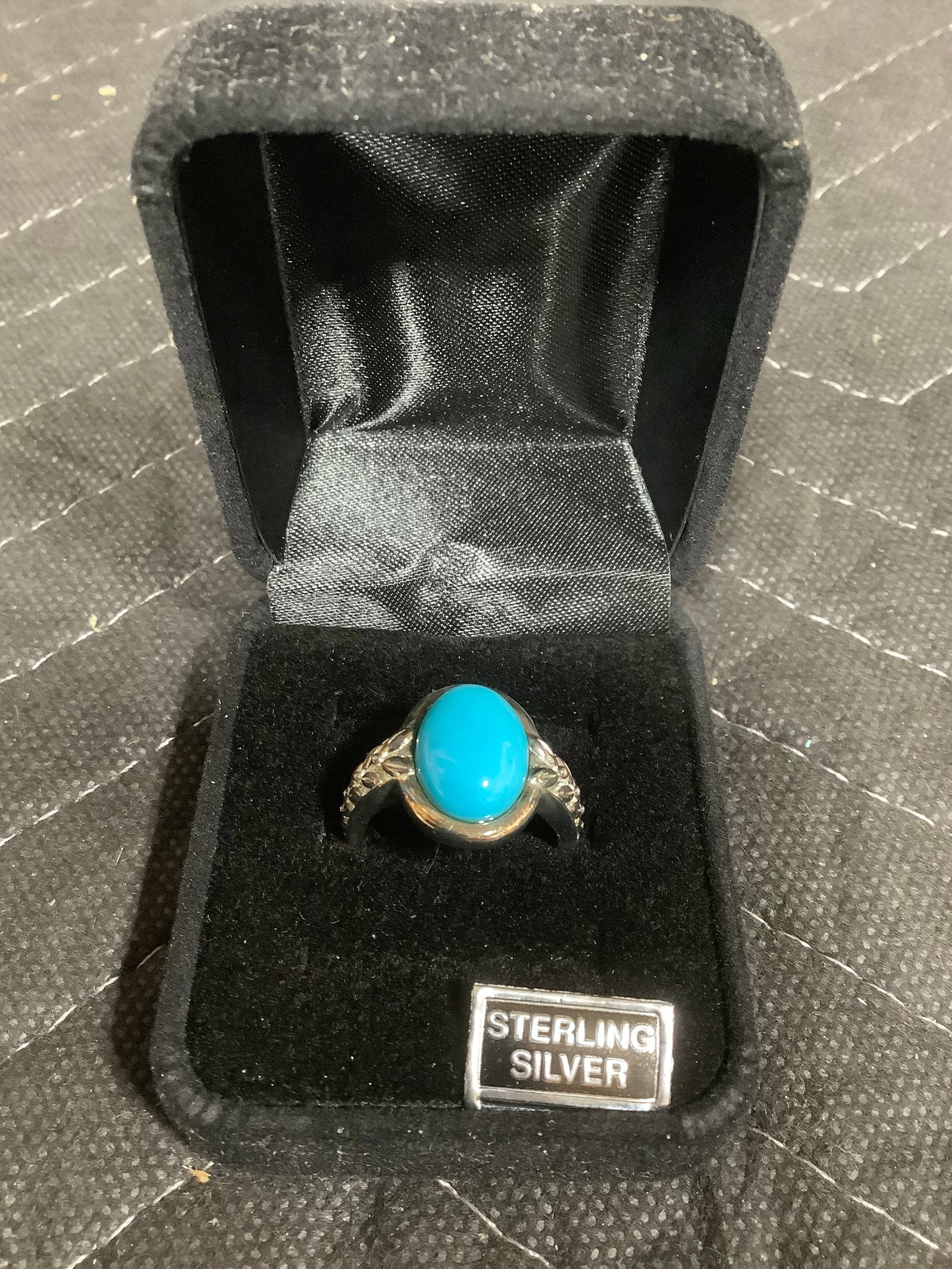 Sterling oval turquoise woven design ring(8): Sterling oval turquoise woven design ring(8)