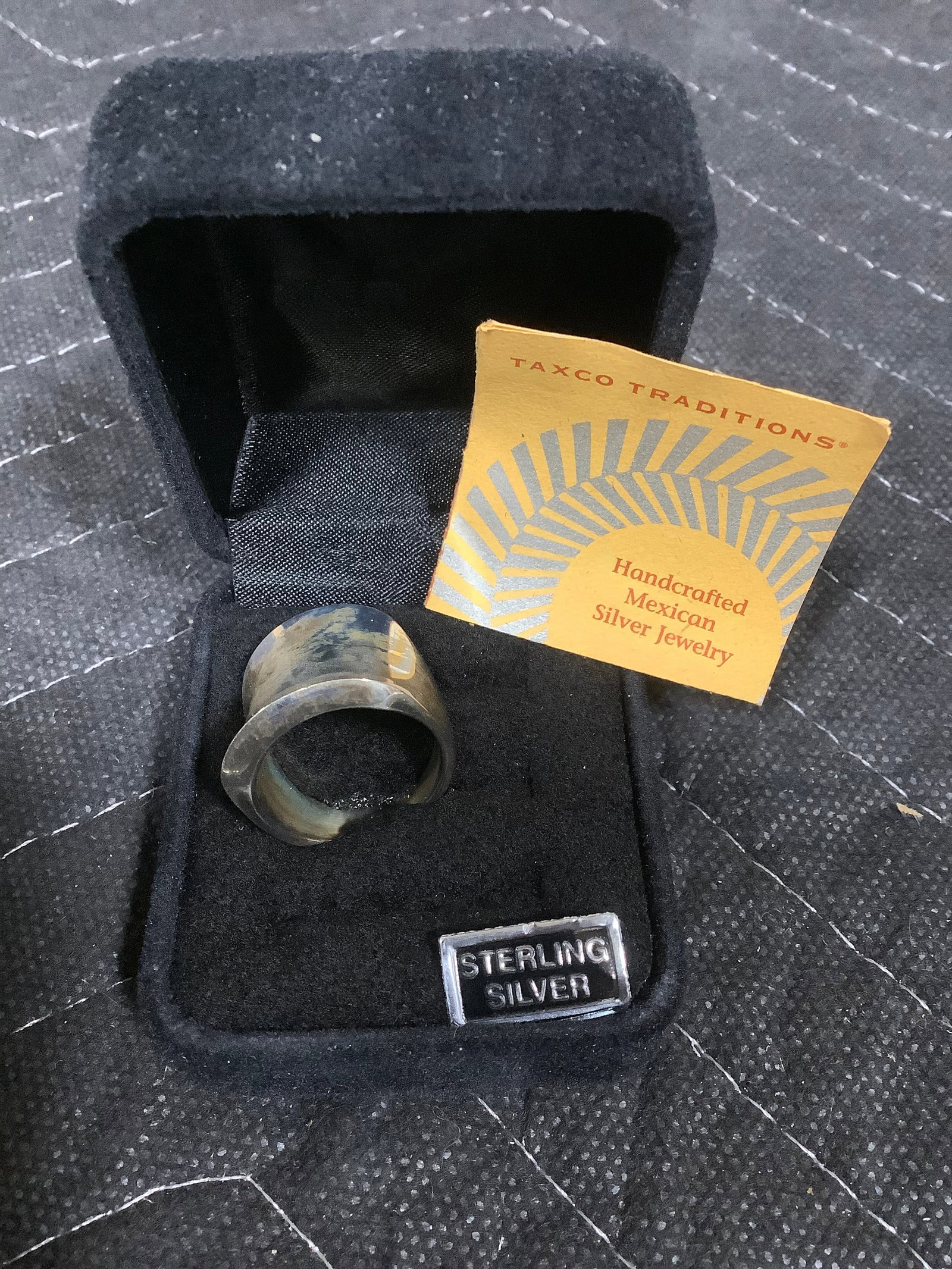 Artisan crafted sterling bold concave ring(8): Artisan crafted sterling bold concave ring(8)