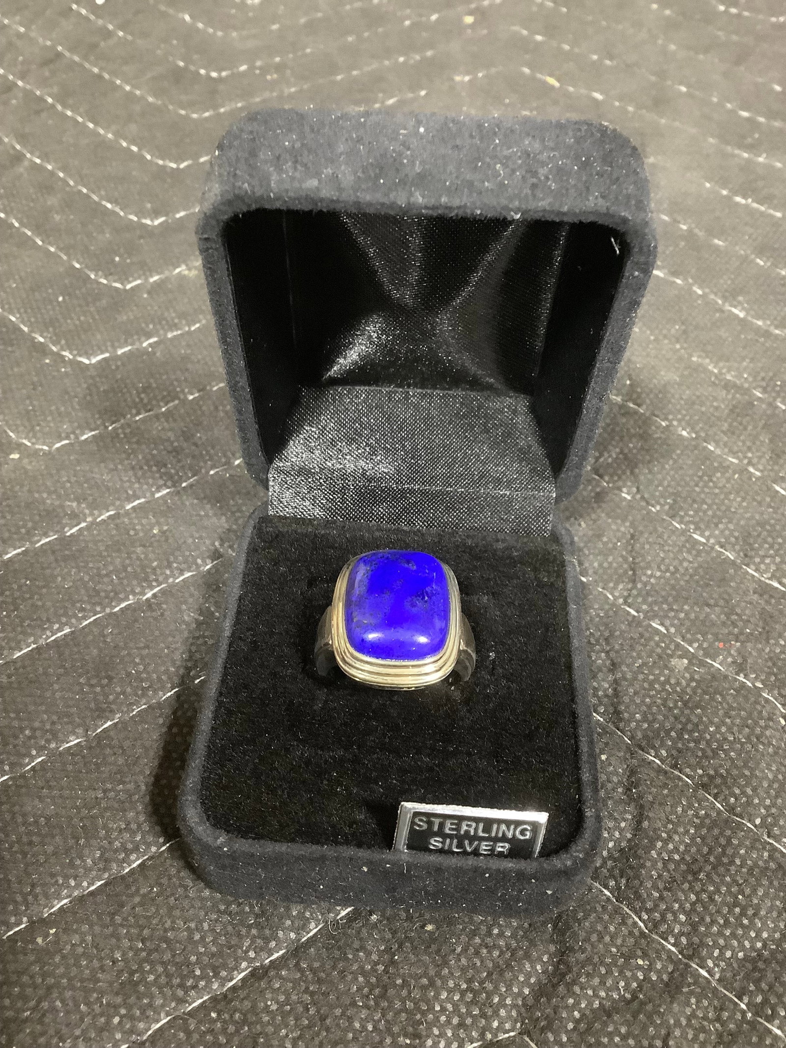 Sterling north/south rectangular lapis ring(7): Sterling north/south rectangular lapis ring(7)
