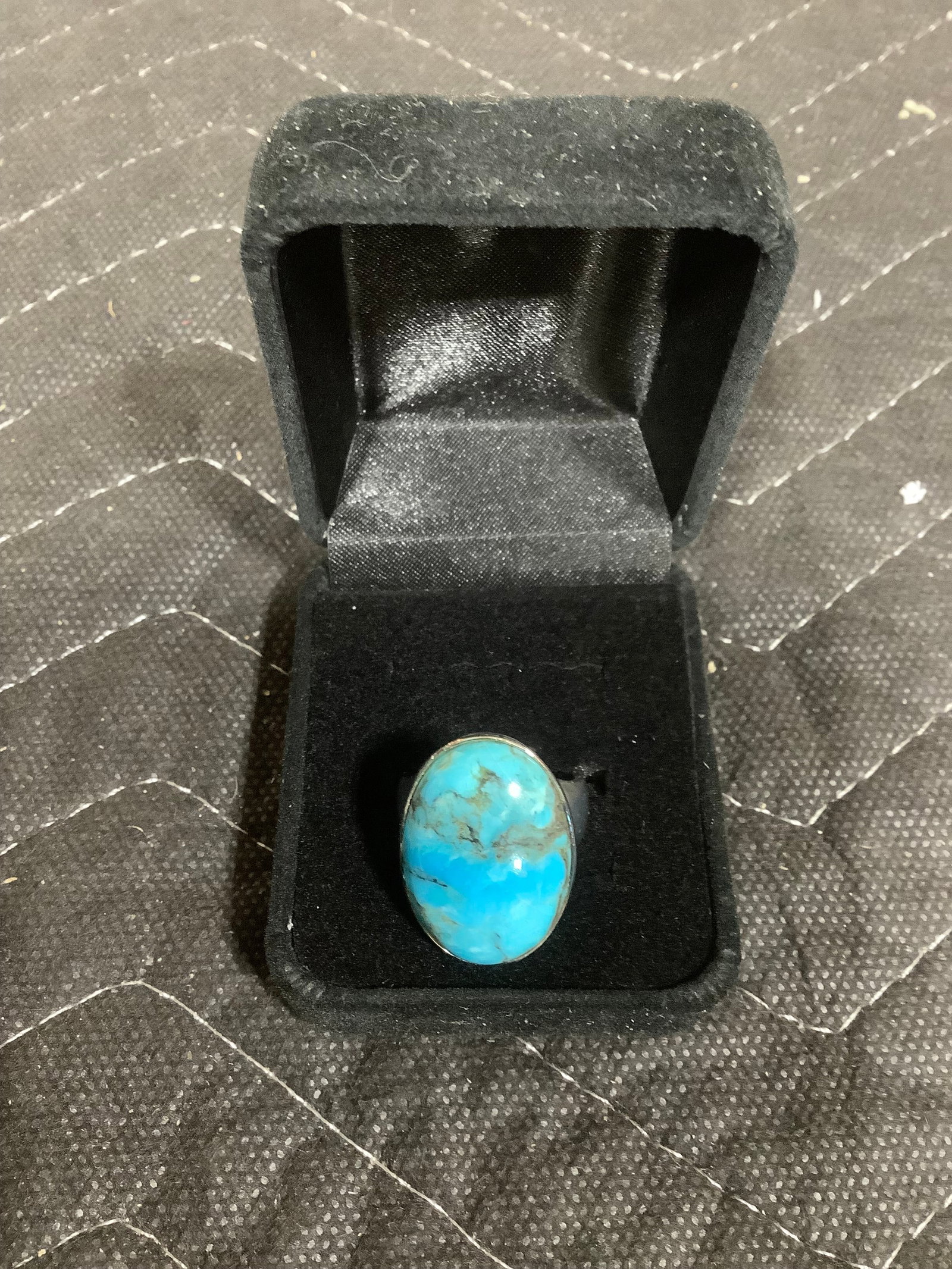 Sterling kingman turquoise bold oval ring(9): Sterling kingman turquoise bold oval ring(9)