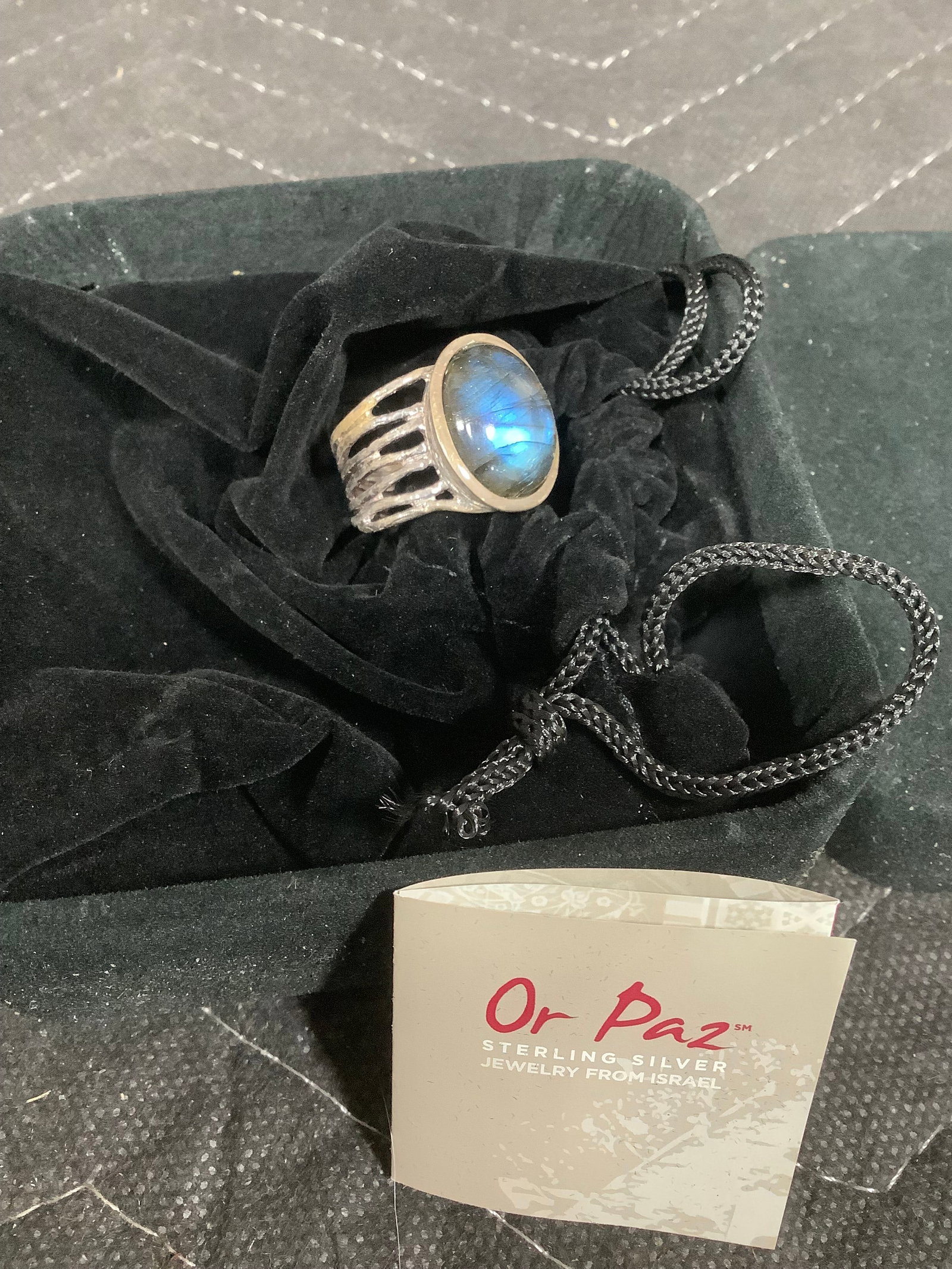 Dr Paz sterling north/south labradorite textured ring(9) (1 of 1)