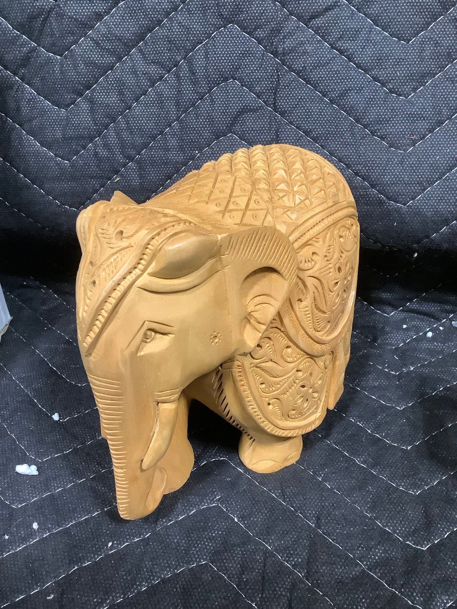 Carved elephant figurine(5in tall) (1 of 1)