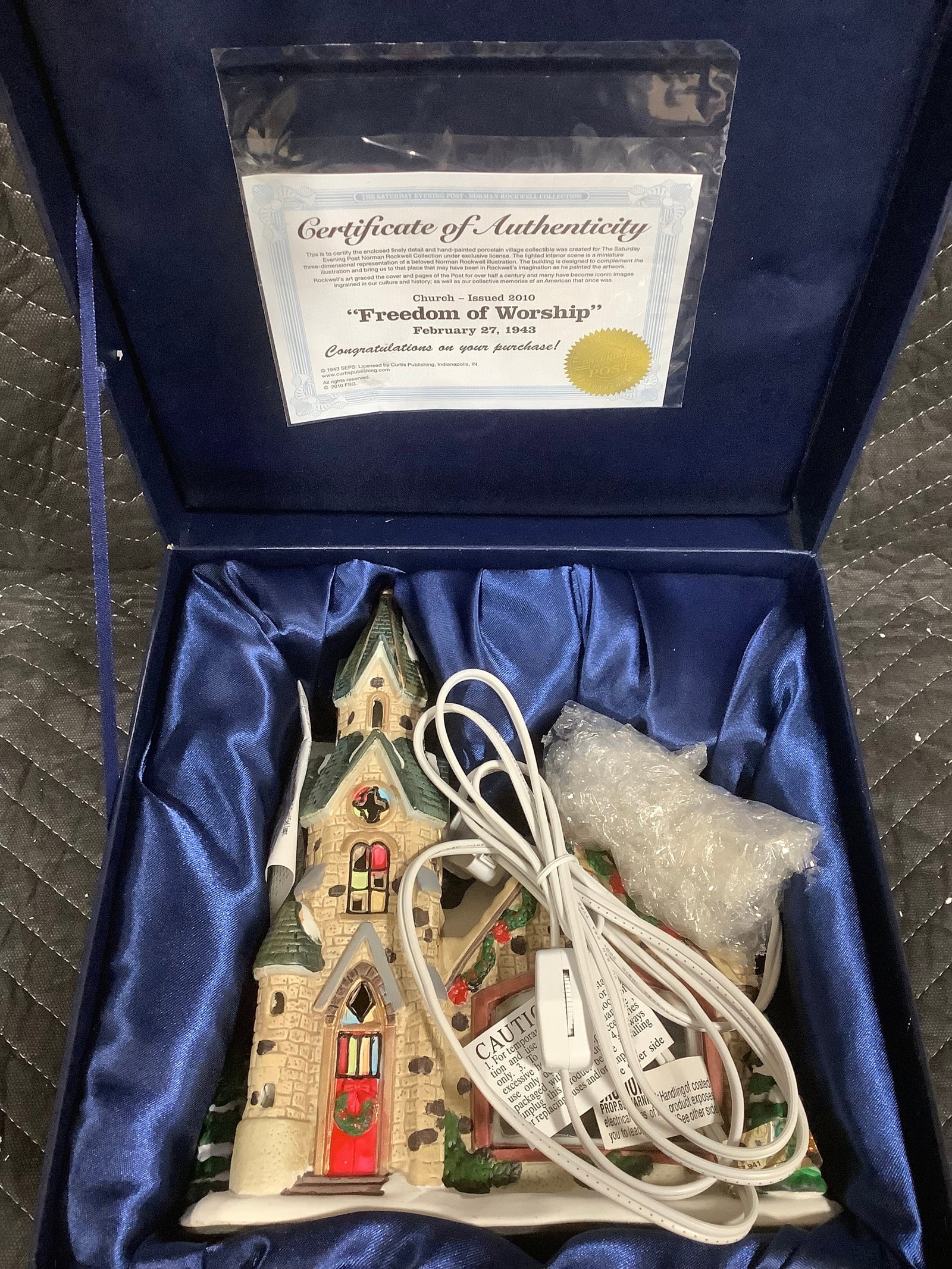 Norman Rockwell Freedom of Worship church collectible with COA (1 of 1)