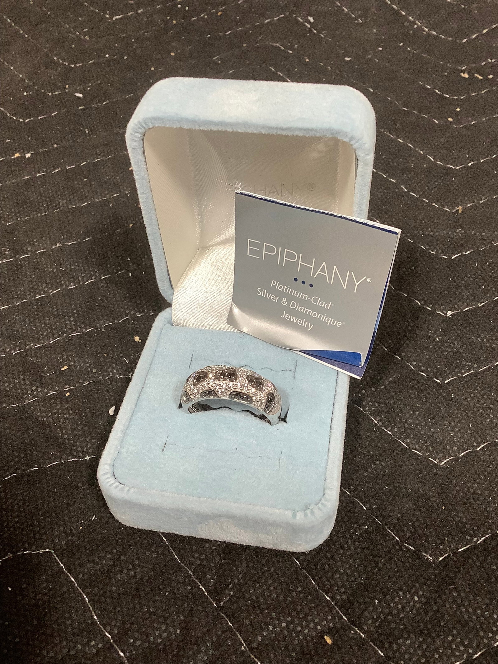 Epiphany Platinum Clad diamonqique black and white leopard Ring (Size: 9) (1 of 1)