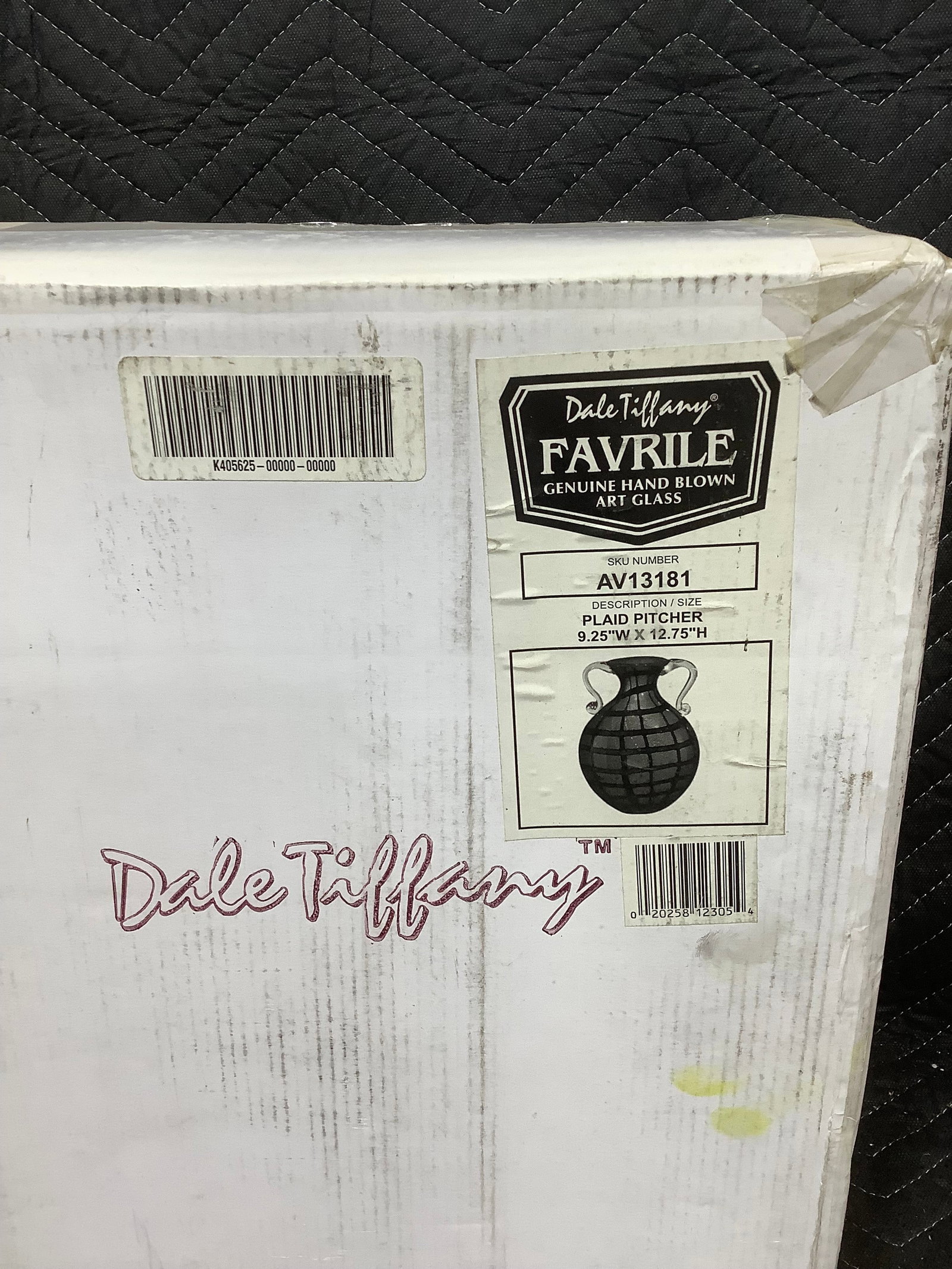 Dale Tiffany plaid pitcher(12.75in tall) (1 of 1)