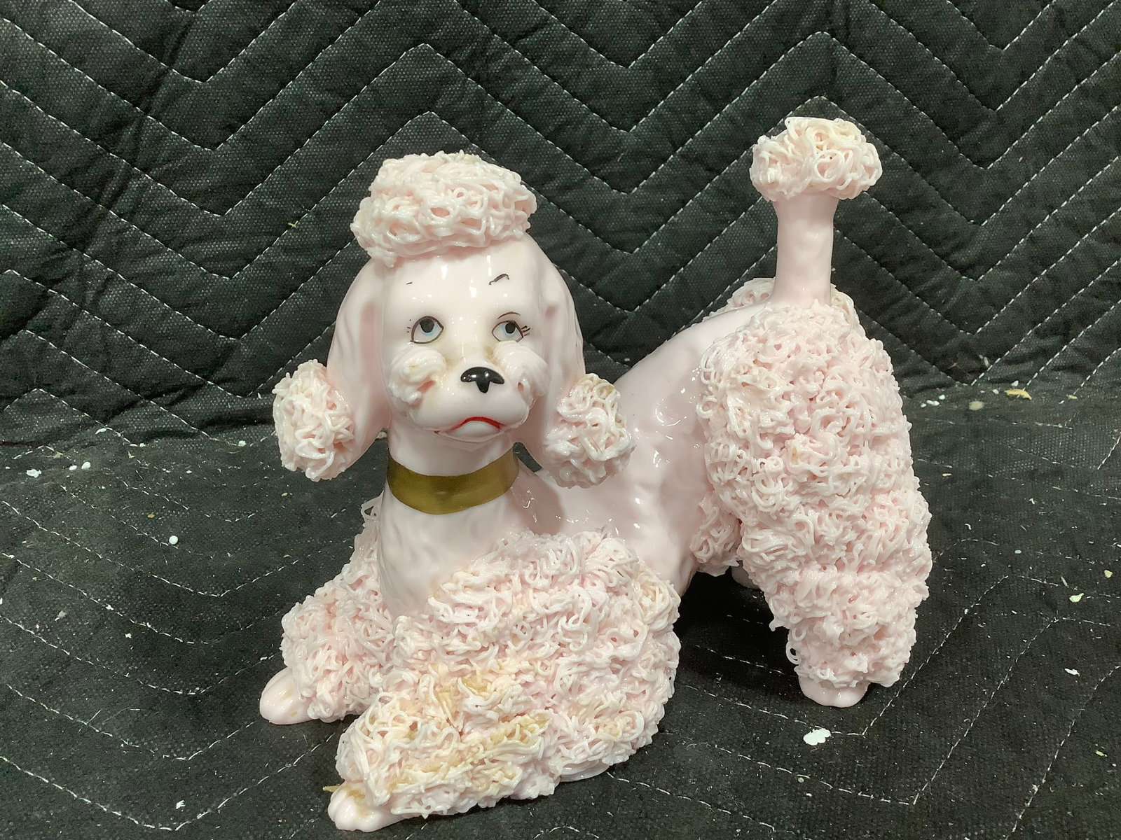 Vintage Pink poodle spaghetti figurine(6in tall): Vintage Pink poodle spaghetti figurine(6in tall)