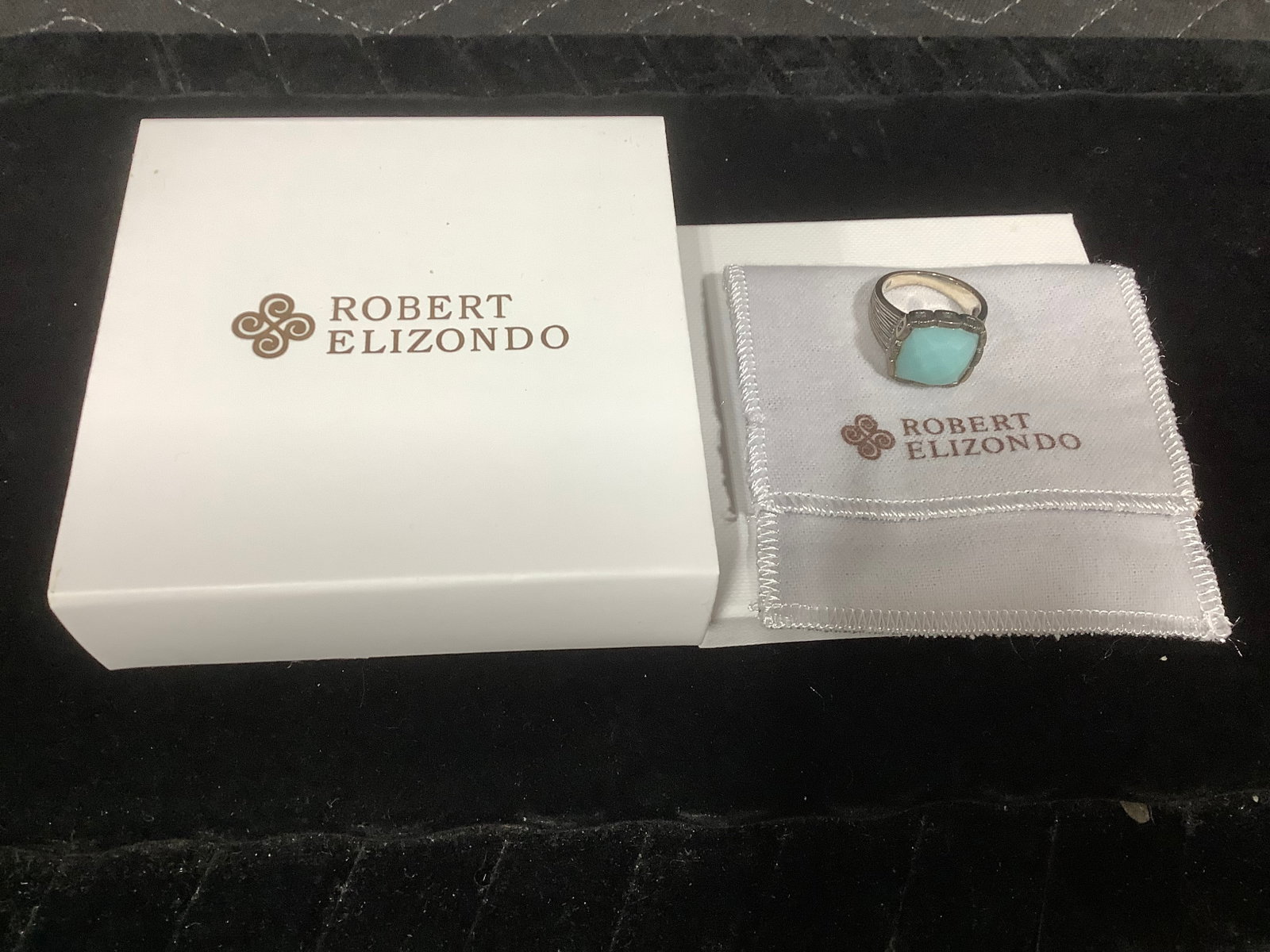 Robert Elizondo Sterling Facteted Textured Gemstone Ring (Size: 9) (1 of 1)