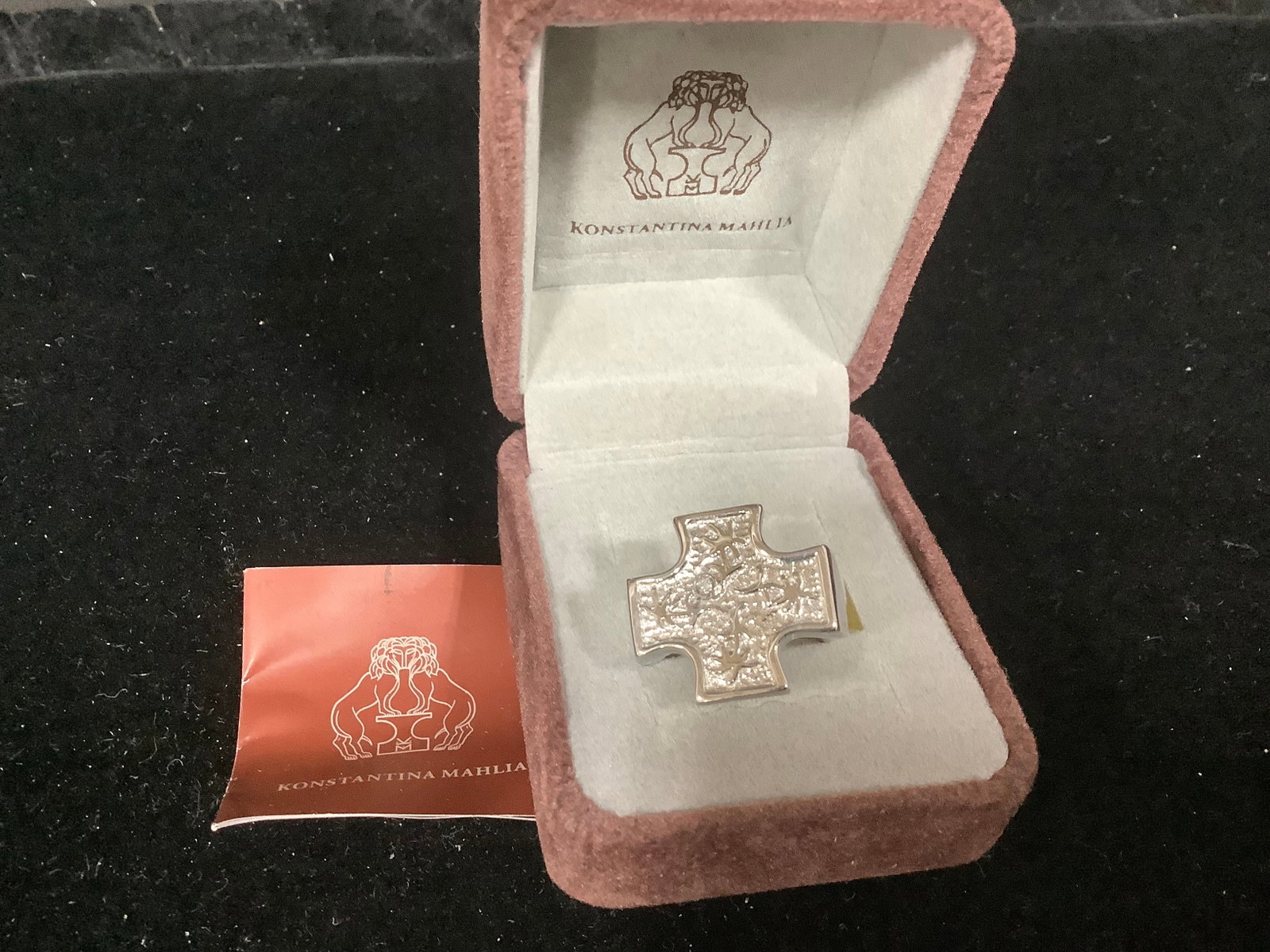 Konstantina Mahile Sterling Ancient Style Cross Ring (Size: 7): Konstantina Mahile Sterling Ancient Style Cross Ring (Size: 7)