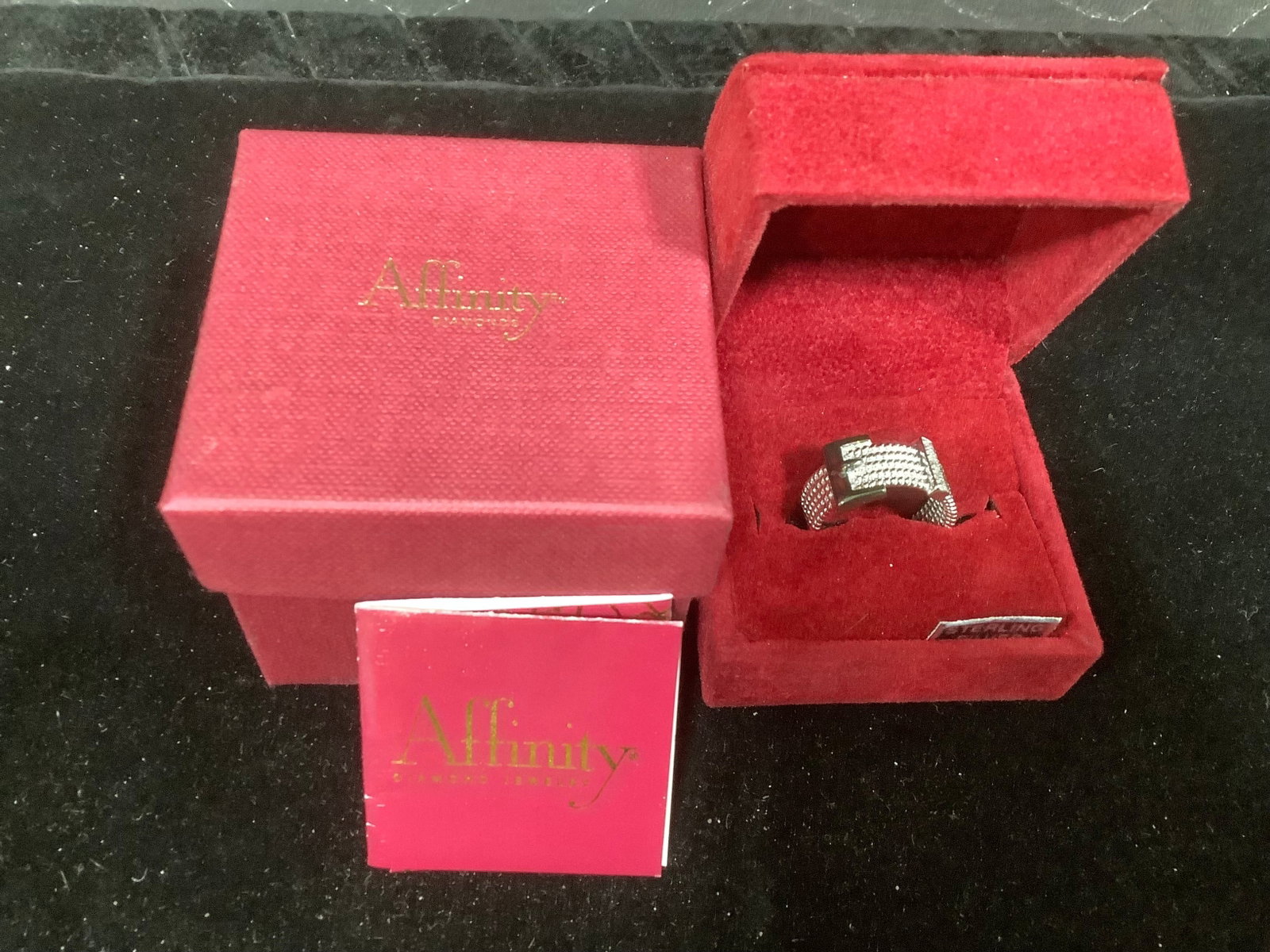 Affinity Diamond Accent Sterling Two-Tone Buckle Ring (Size: 8): Affinity Diamond Accent Sterling Two-Tone Buckle Ring (Size: 8)
