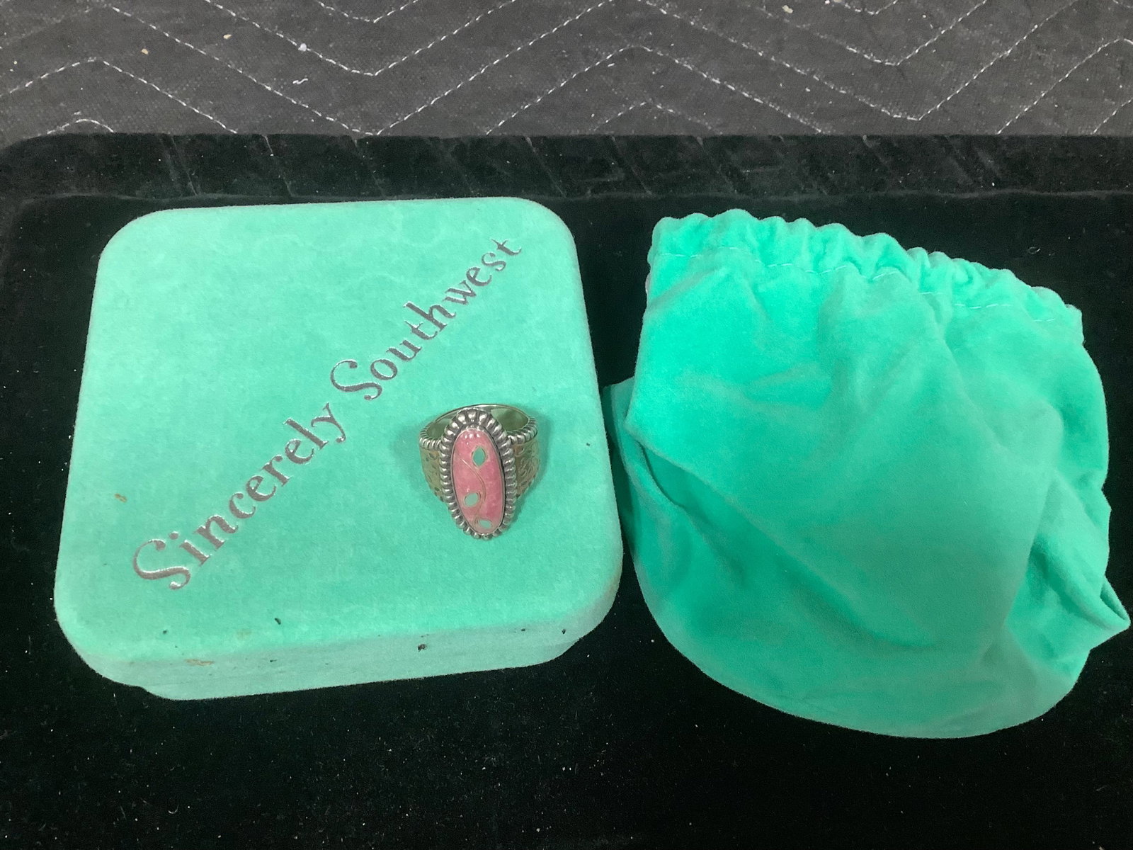 Sincerely Southwest Sterling/Copper Rhodonite Inlay Ring (Size: 8): Sincerely Southwest Sterling/Copper Rhodonite Inlay Ring (Size: 8)