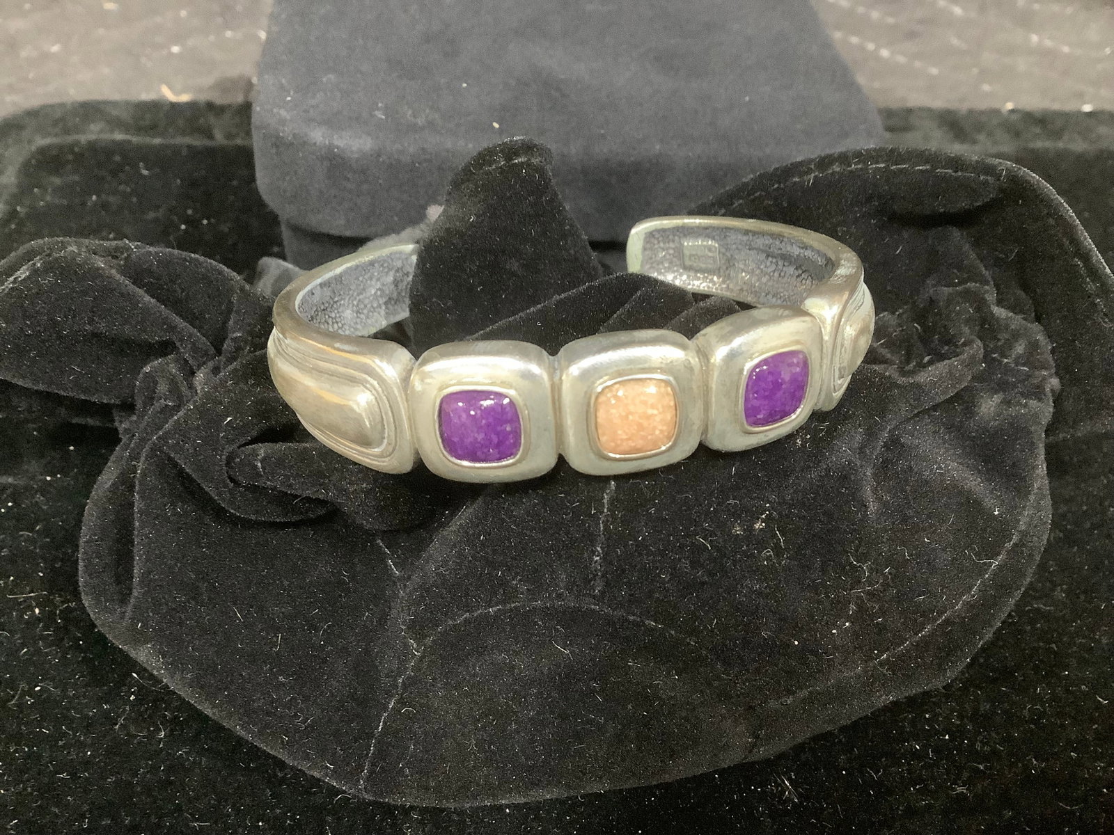 Stoneform Cushion Shaped Cuff Bracelet - Sterling: Stoneform Cushion Shaped Cuff Bracelet - Sterling