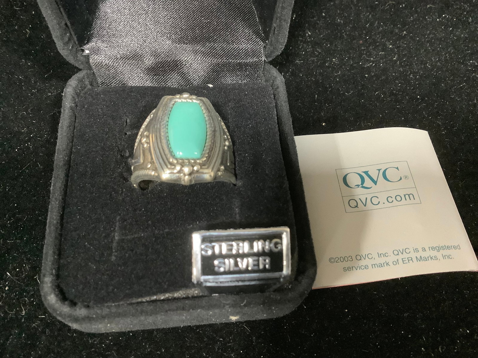 Southwestern Sterling North/South Design Gemstone Ring (Size: 8): Southwestern Sterling North/South Design Gemstone Ring (Size: 8)